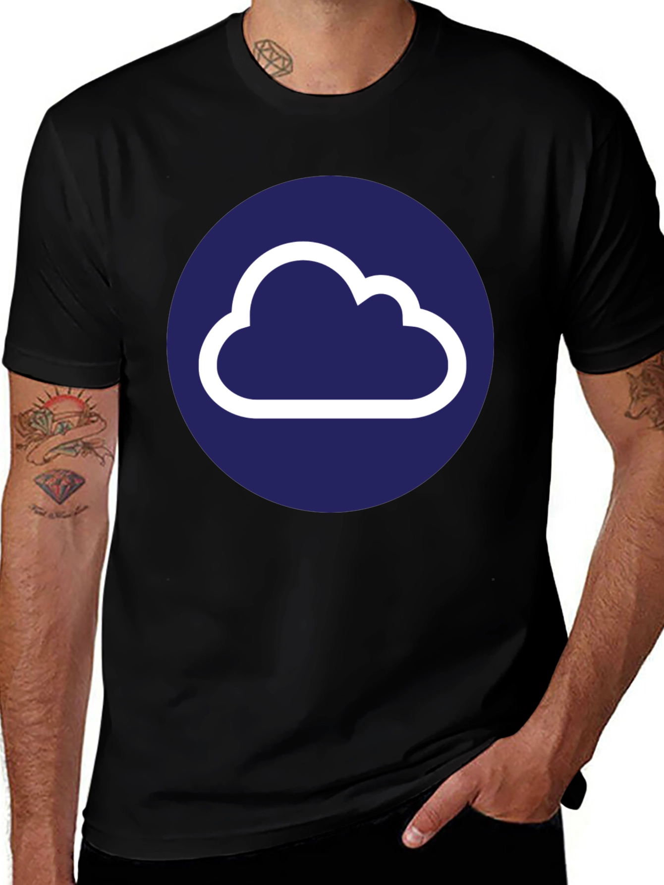 Variant 25 of Cloud Logo Black T-Shirt
