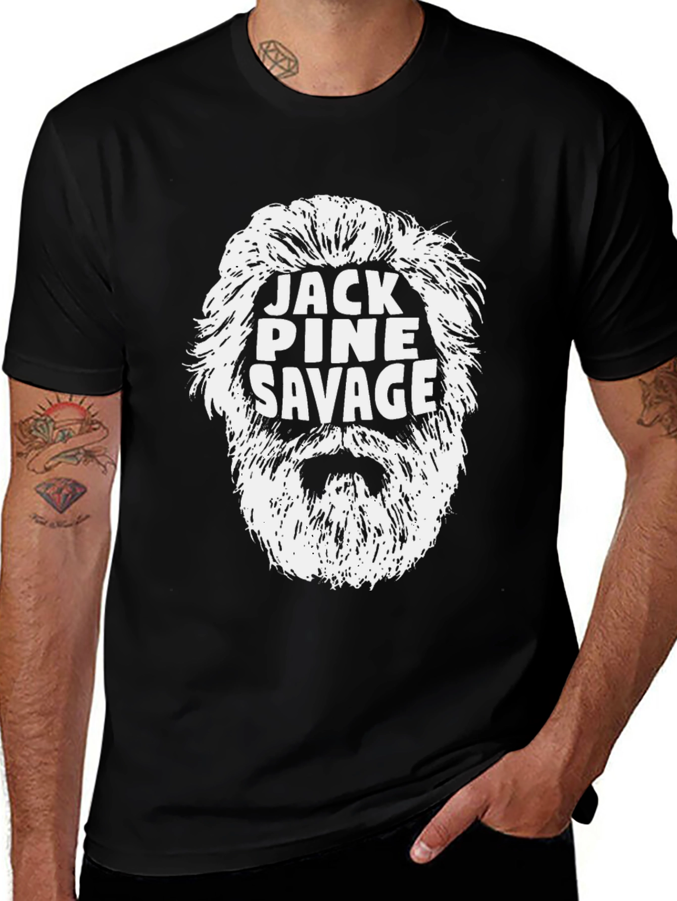Variant 9 of Jack Pine Savage Graphic T-Shirt - Black Tee