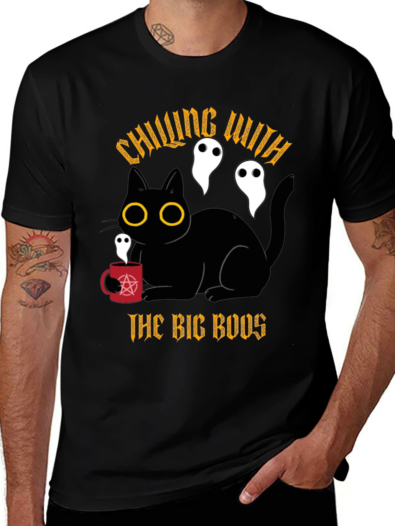 Chilling With The Big Boos Black Cat T-Shirt