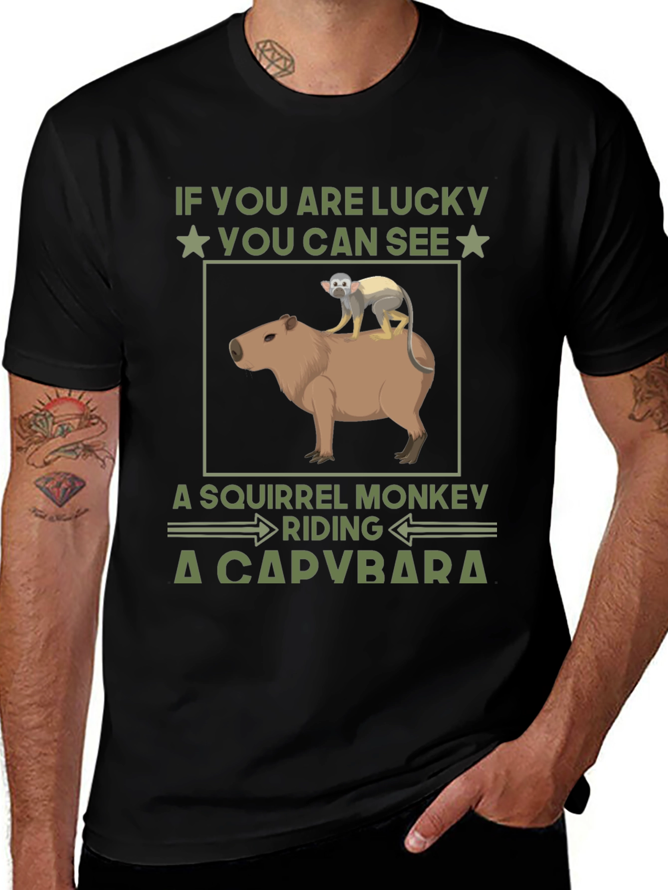 Variant 25 of Squirrel Monkey Riding a Capybara T-Shirt