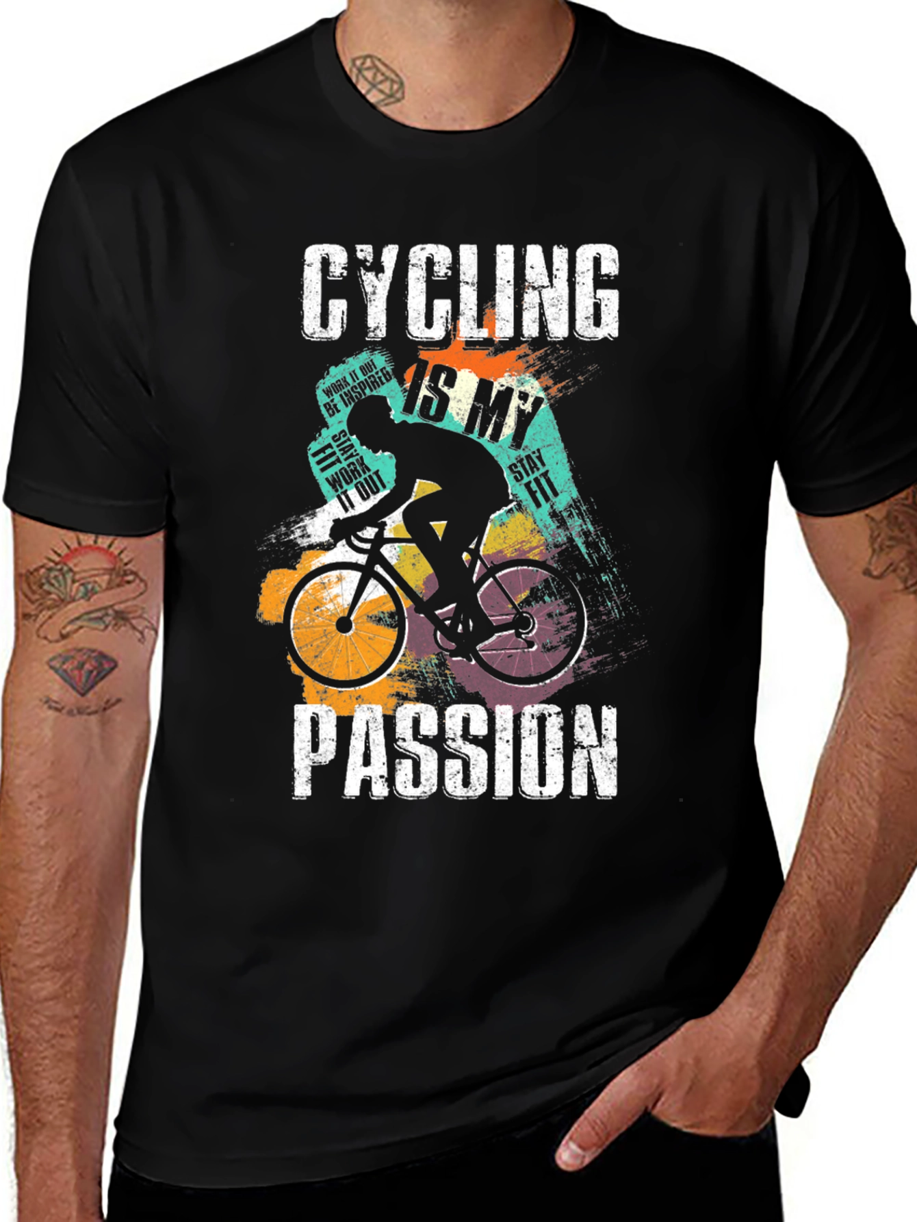 Variant 26 of Cycling is My Passion Black T-Shirt