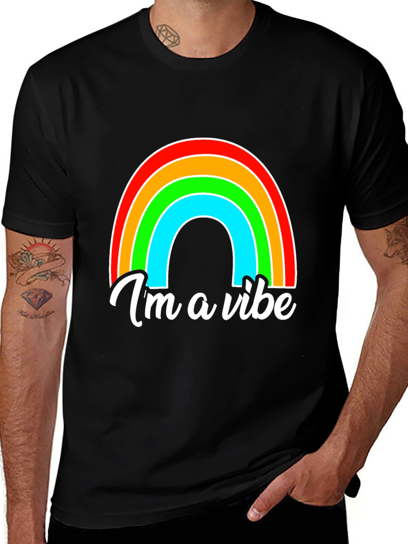 Variant 20 of I'm a Vibe Rainbow Graphic Tee