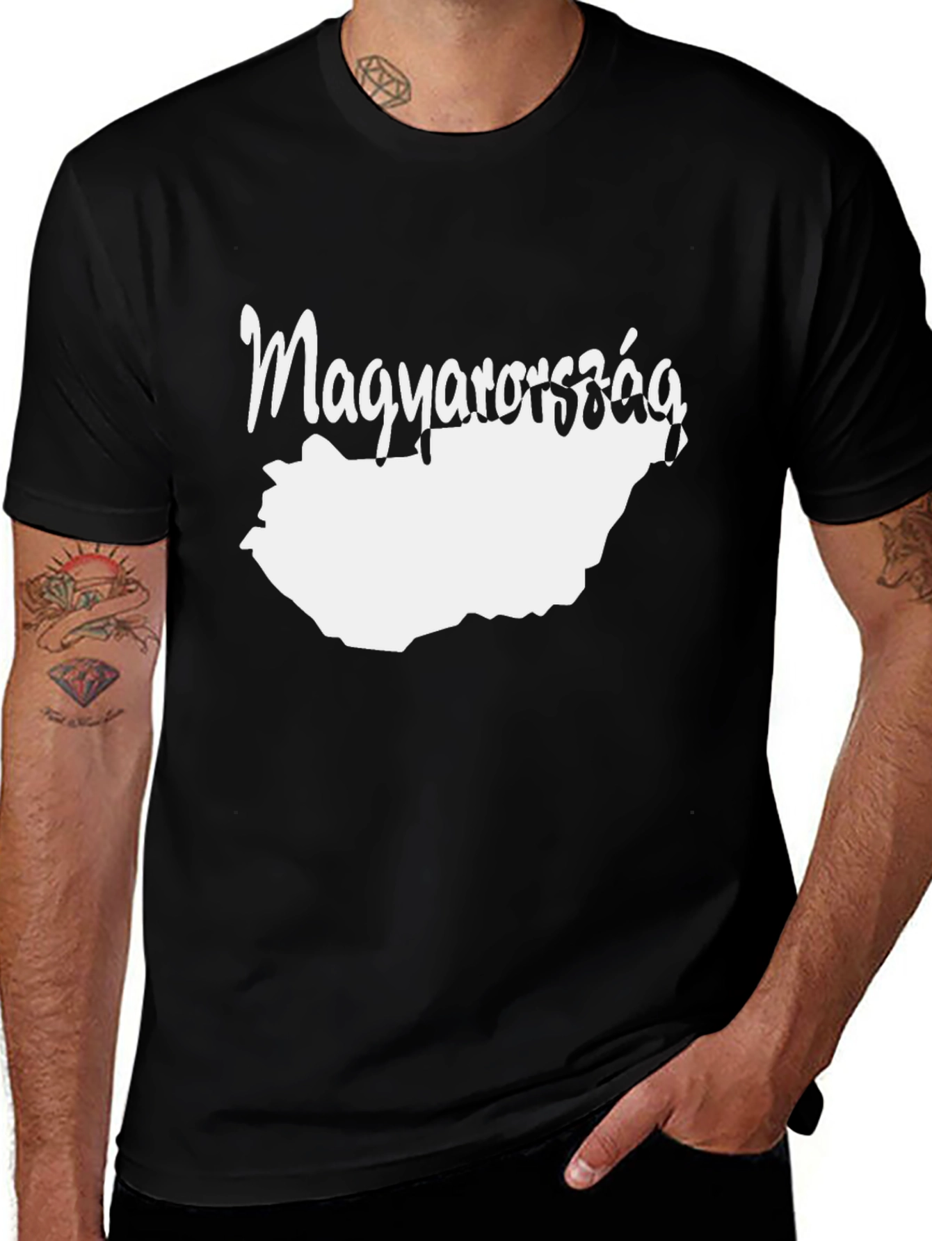 Variant 29 of Hungary Magyarország Graphic Tee - Black