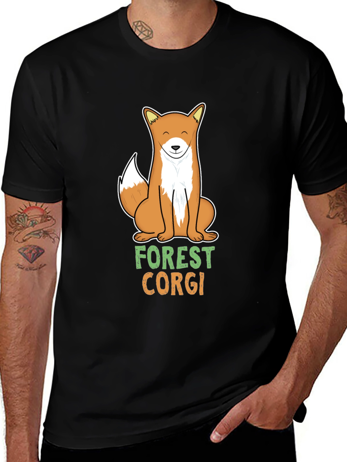 Variant 8 of Forest Corgi T-Shirt - Cute Animal Graphic Tee