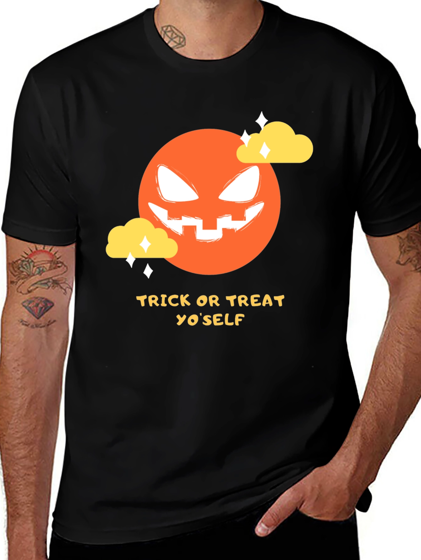 Halloween Pumpkin Face T-Shirt - Trick or Treat Yo'Self!