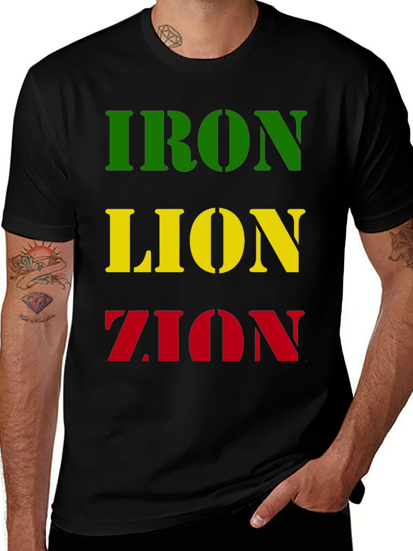 Variant 13 of Iron Lion Zion T-Shirt - Reggae Inspired Design