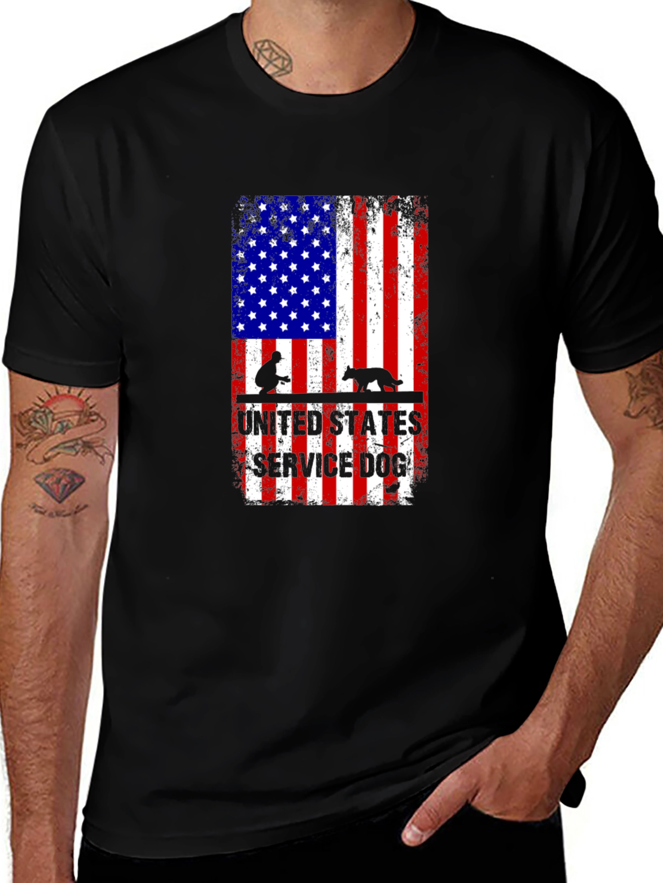 United States Service Dog Flag T-Shirt