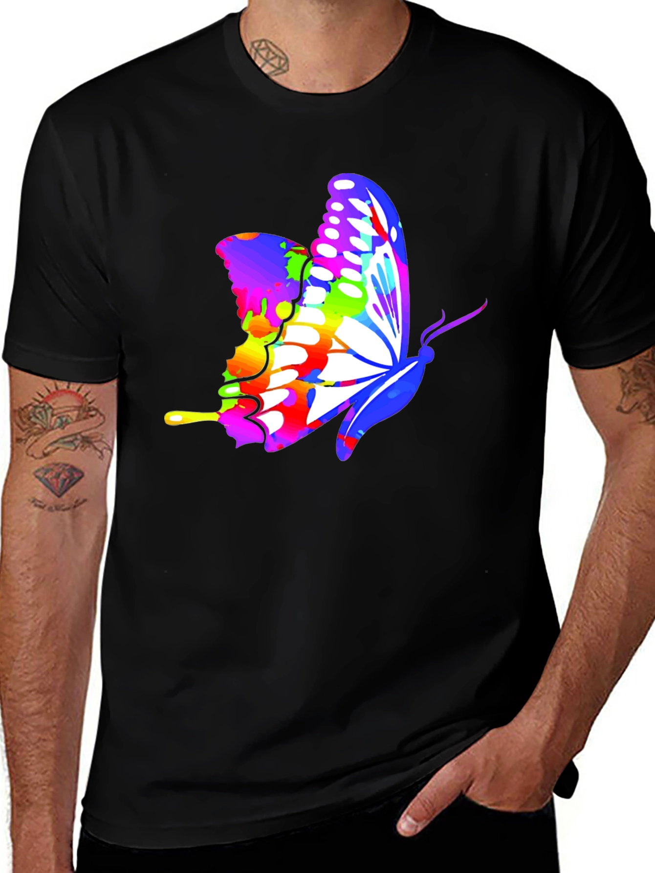 Variant 4 of Colorful Butterfly Graphic T-Shirt