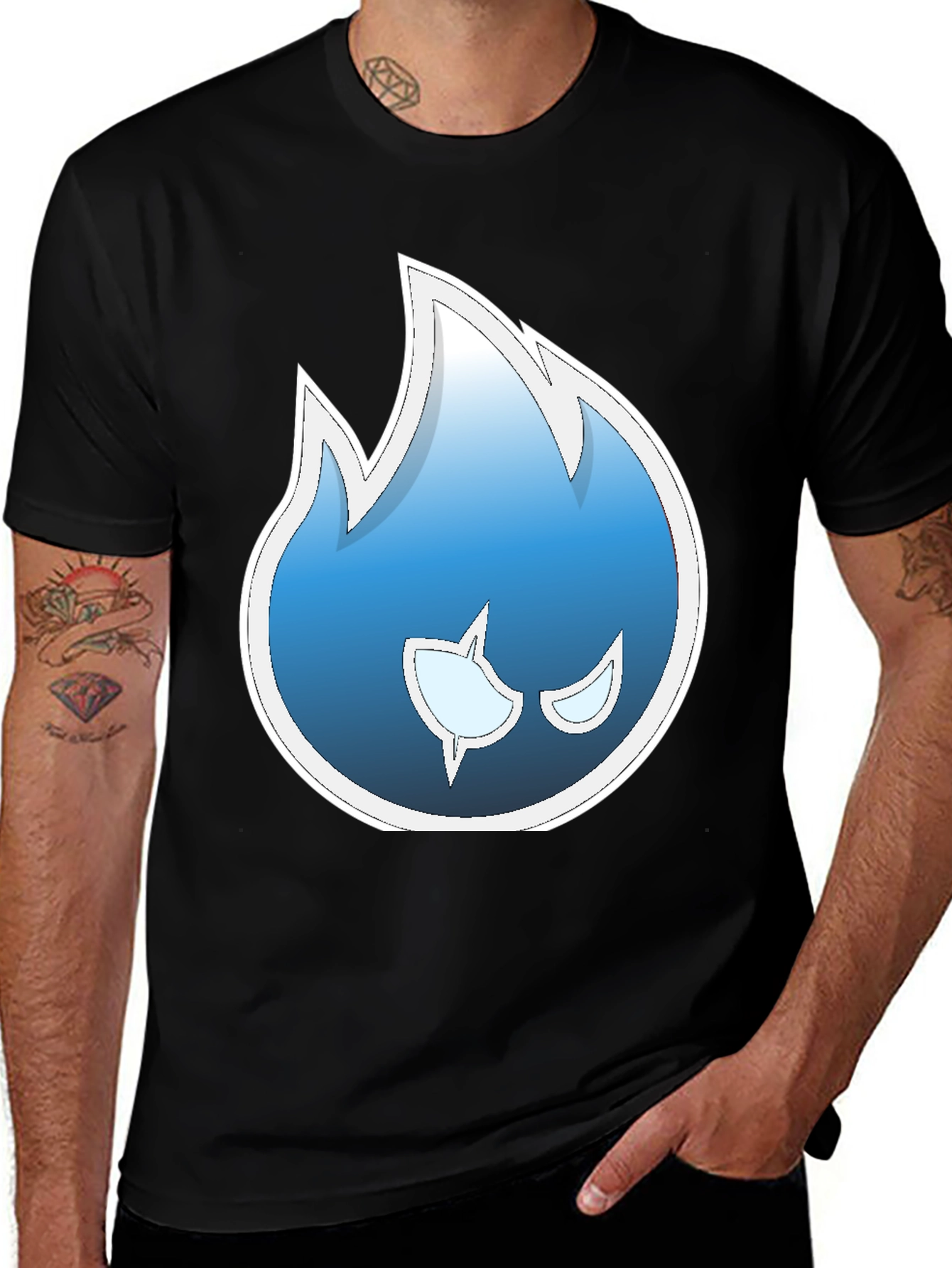 Cool Blue Flame Graphic Tee