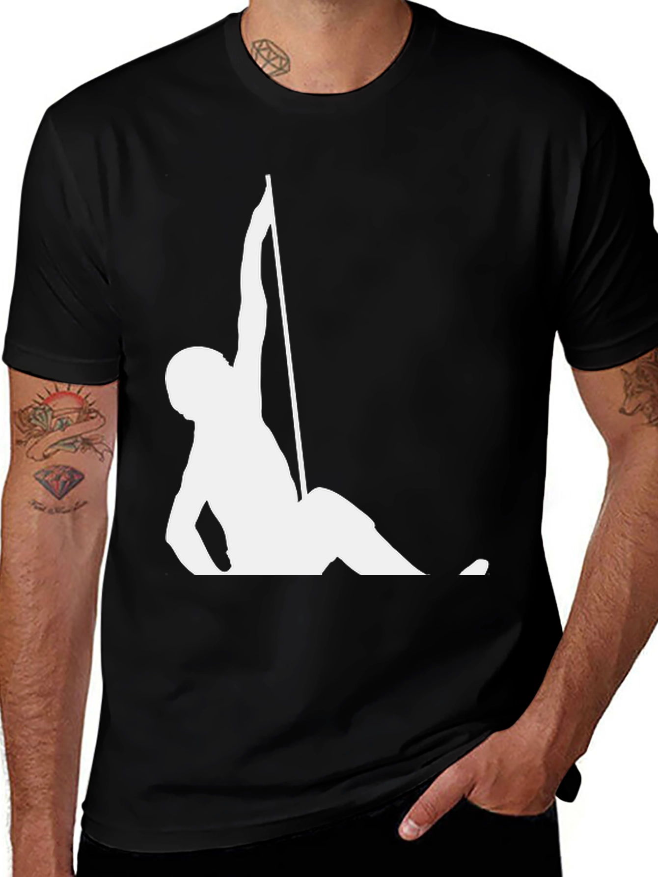 Variant 6 of Rock Climbing Graphic T-Shirt - Black Cotton Tee