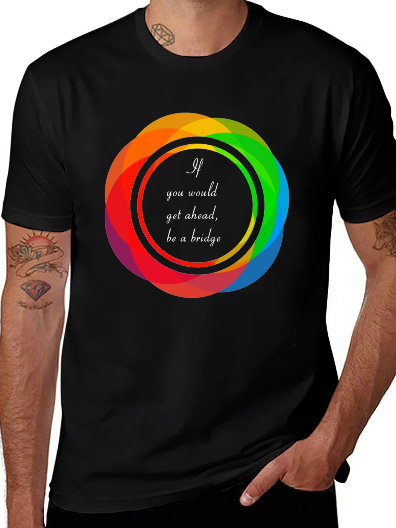 Variant 20 of Motivational Rainbow Bridge T-Shirt