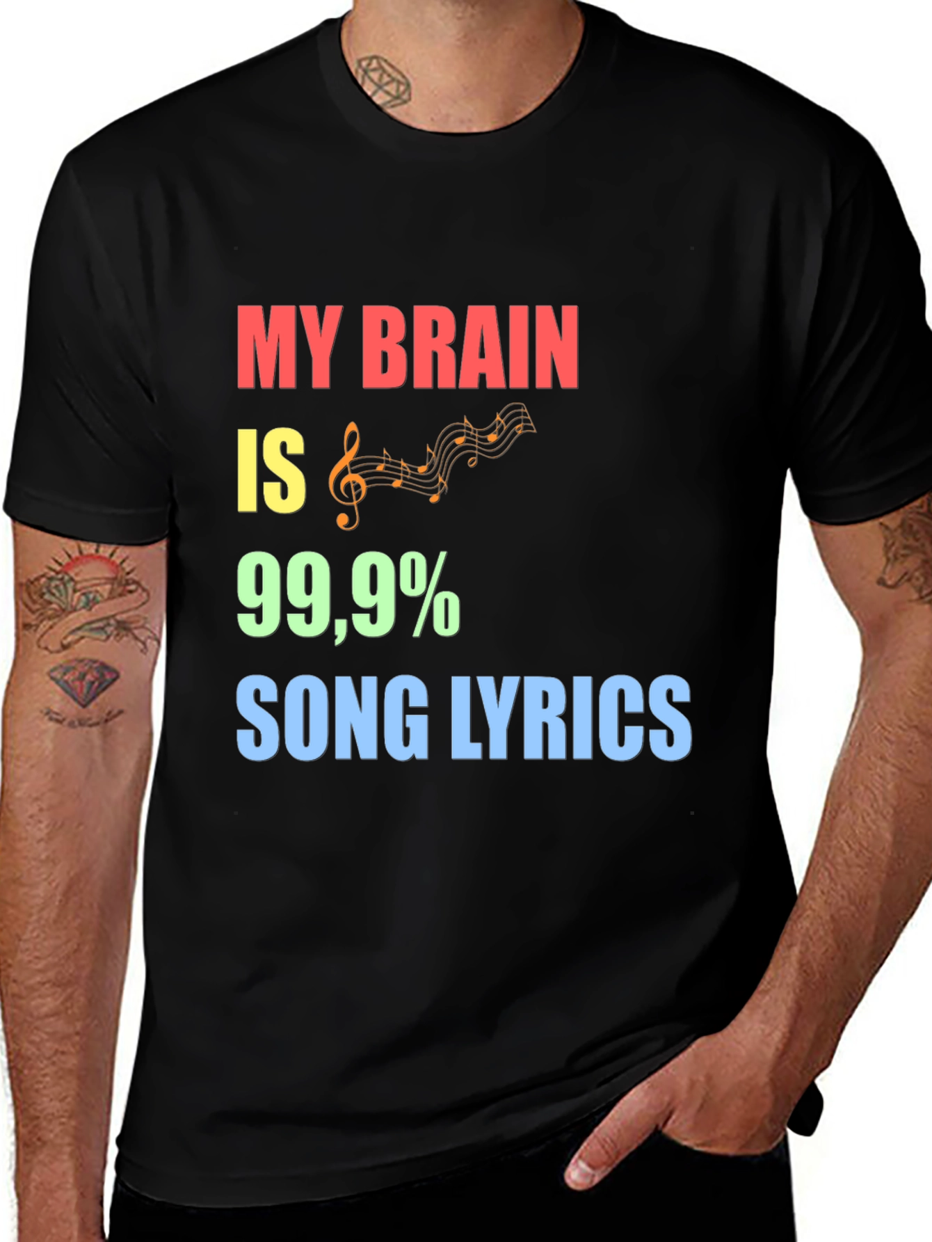 Variant 20 of Song Lyrics Brain T-Shirt - Music Lover Tee