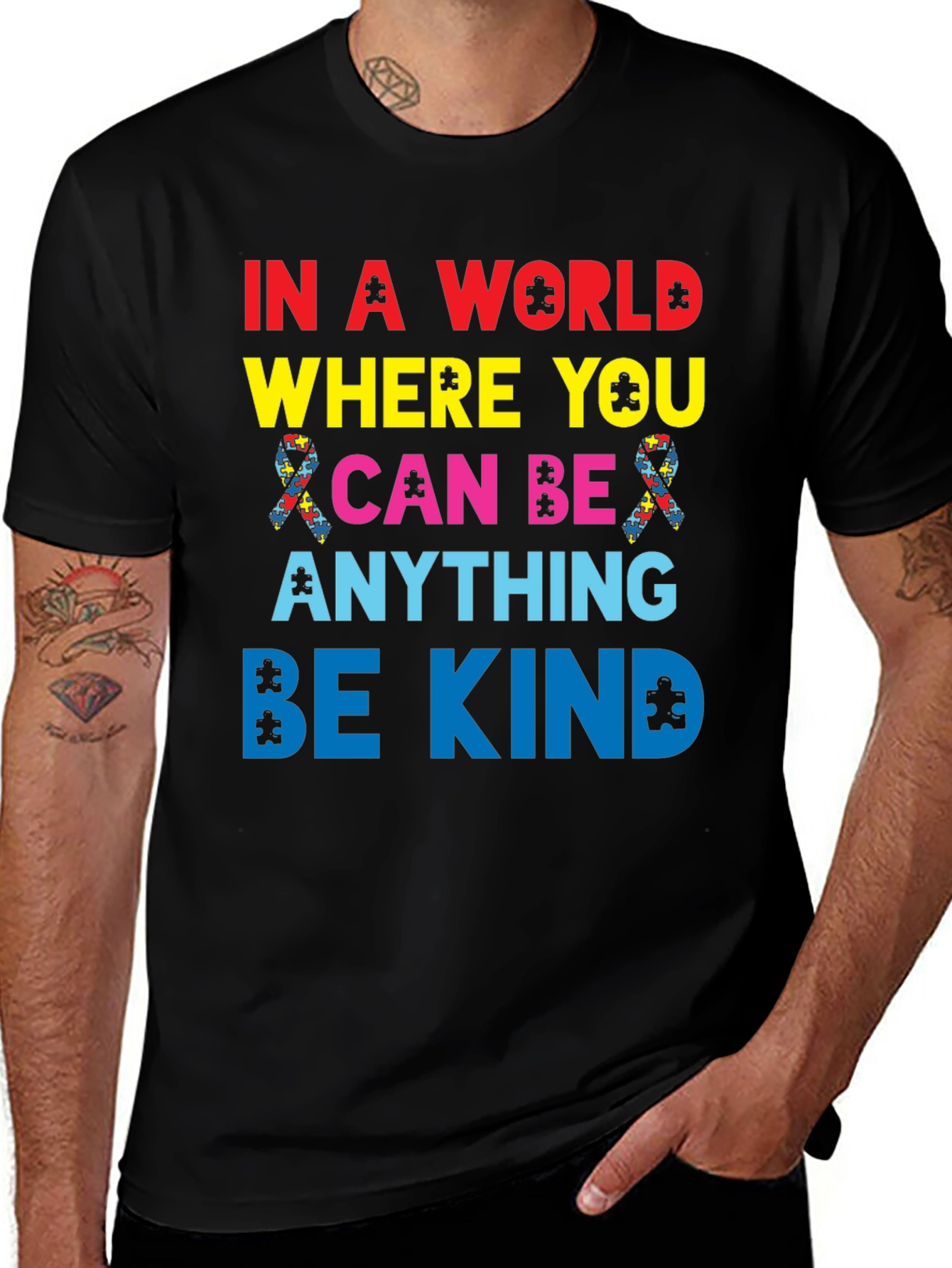Variant 14 of In A World Where You Can Be Anything Be Kind Autism T-Shirt