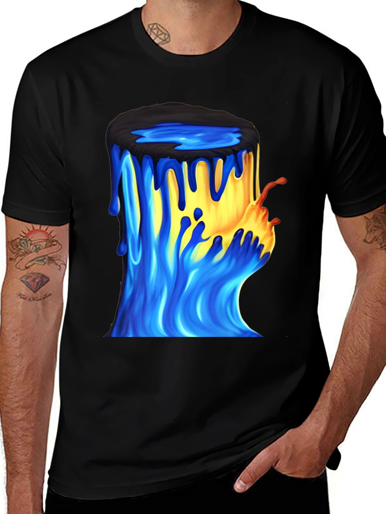 Variant 19 of Paint Bucket Graphic Tee - Men's Black T-Shirt