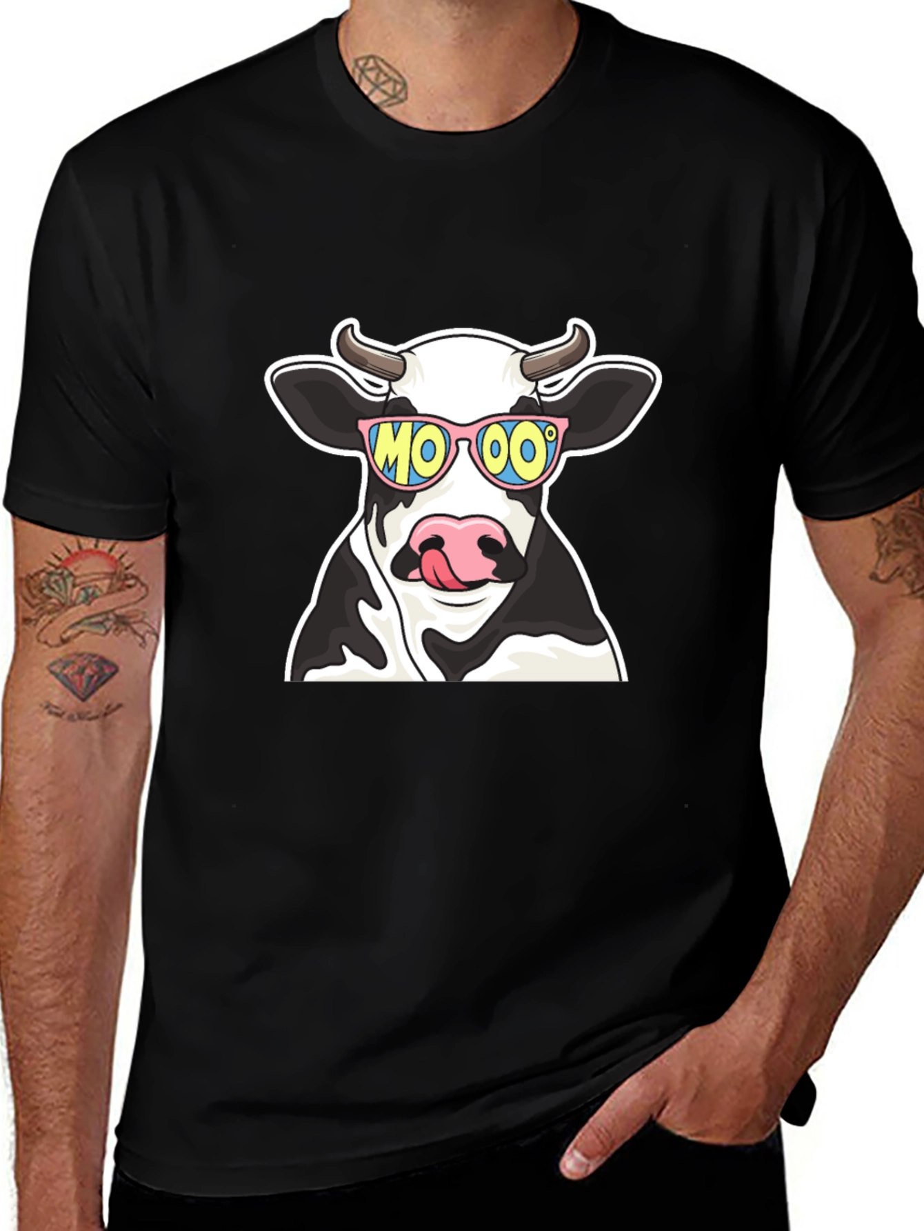 Cool Cow MOOO T-Shirt - Black Cotton Tee
