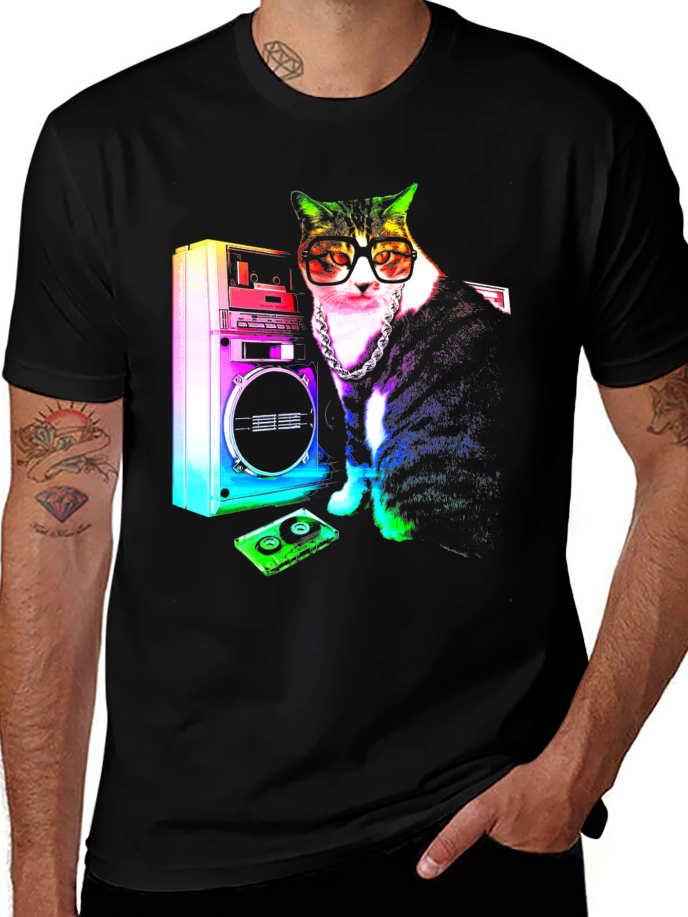 Variant 28 of Cool Cat Boombox Graphic T-Shirt