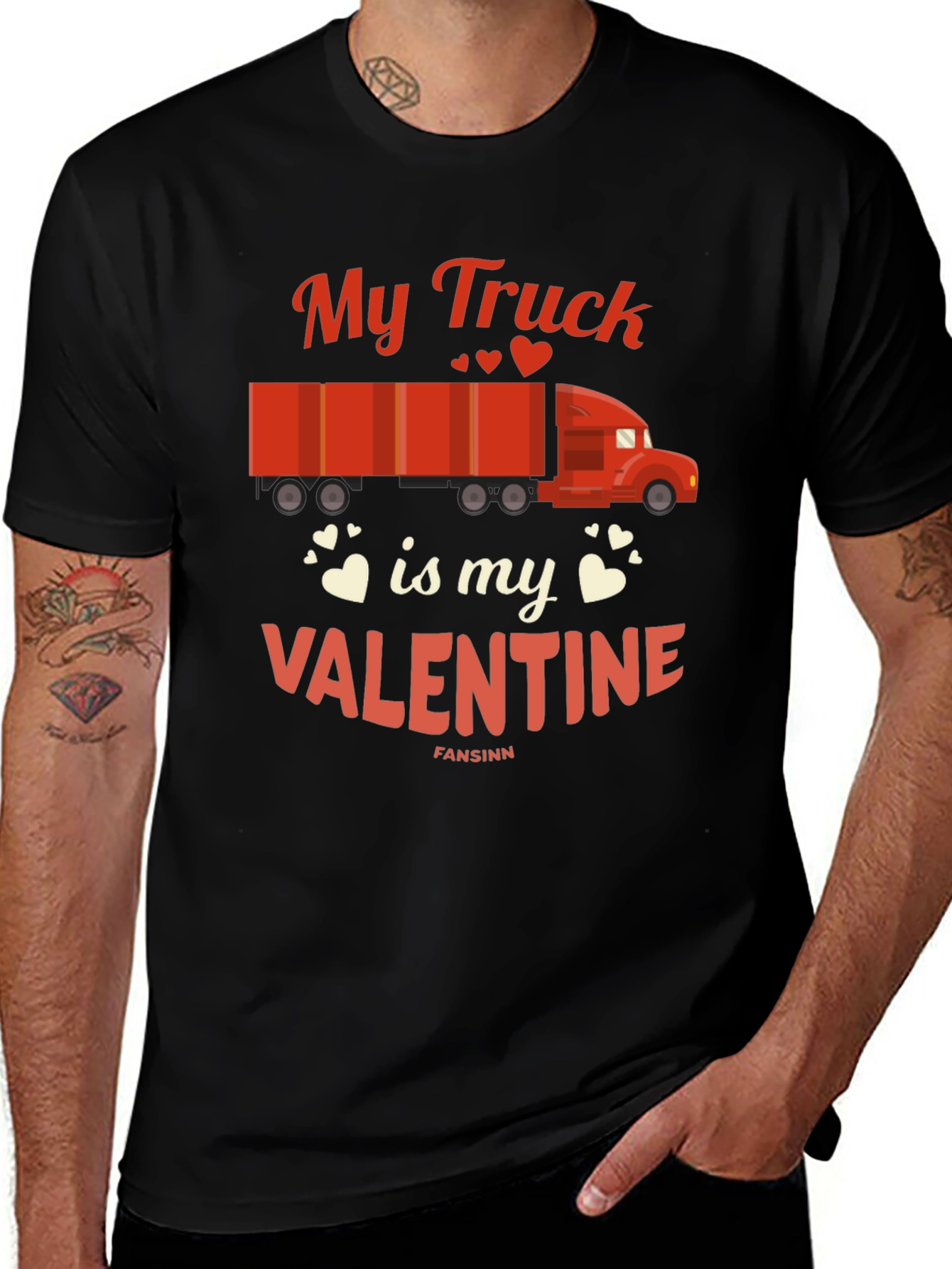 Variant 12 of My Truck Is My Valentine Black T-Shirt
