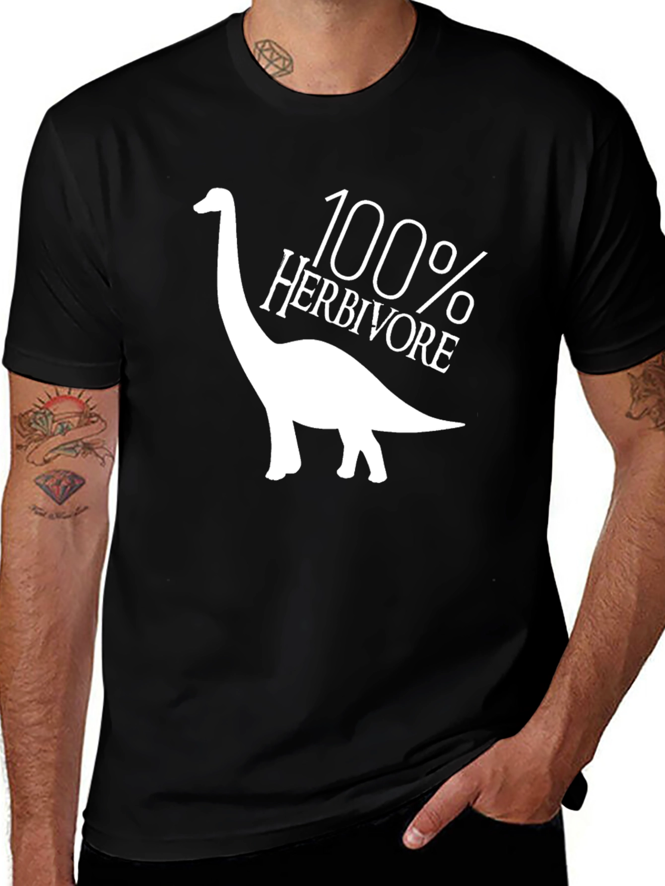 Variant 17 of 100% Herbivore Dinosaur T-Shirt - Black