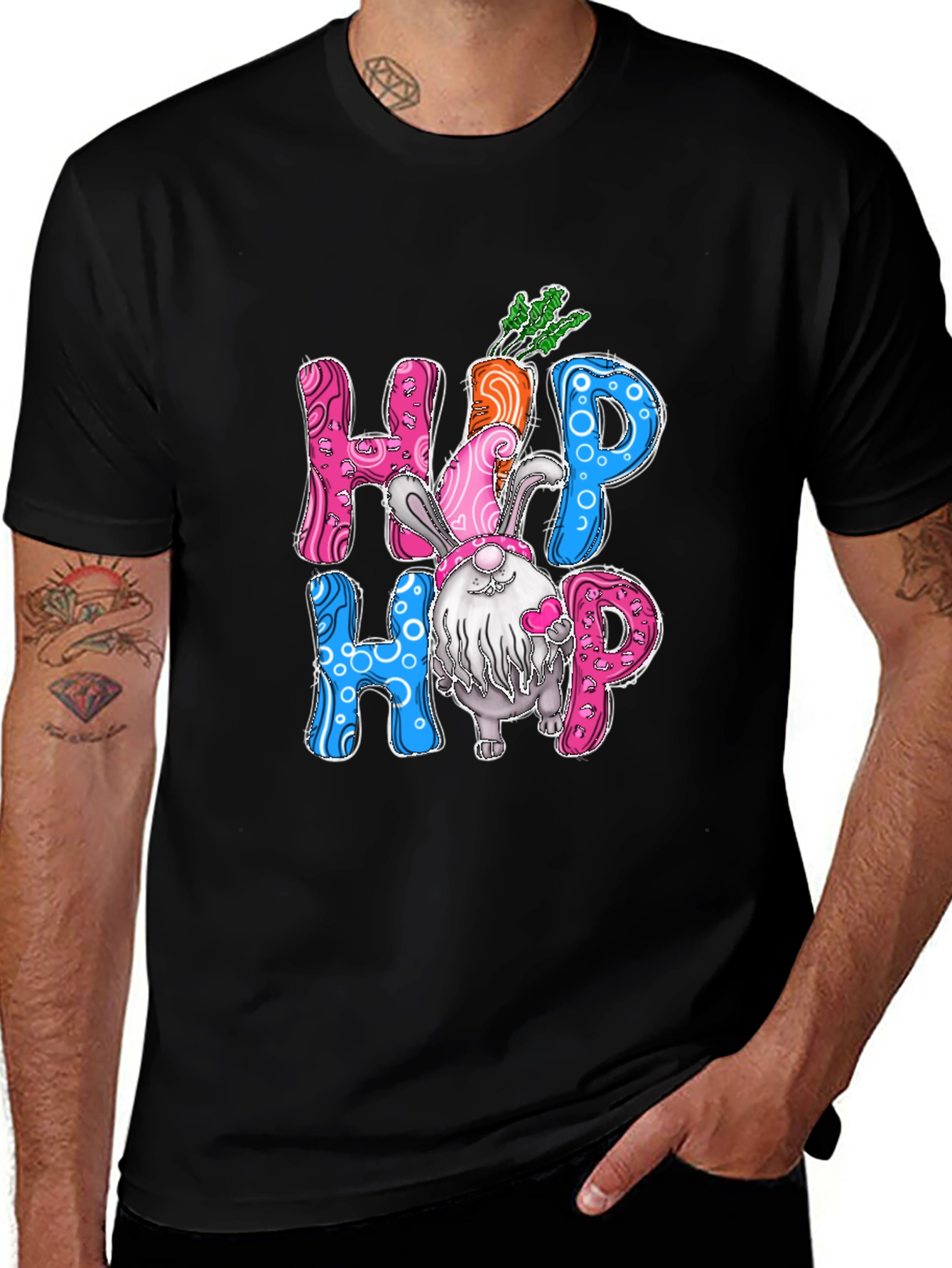 Hip Hop Easter Bunny T-Shirt - Black