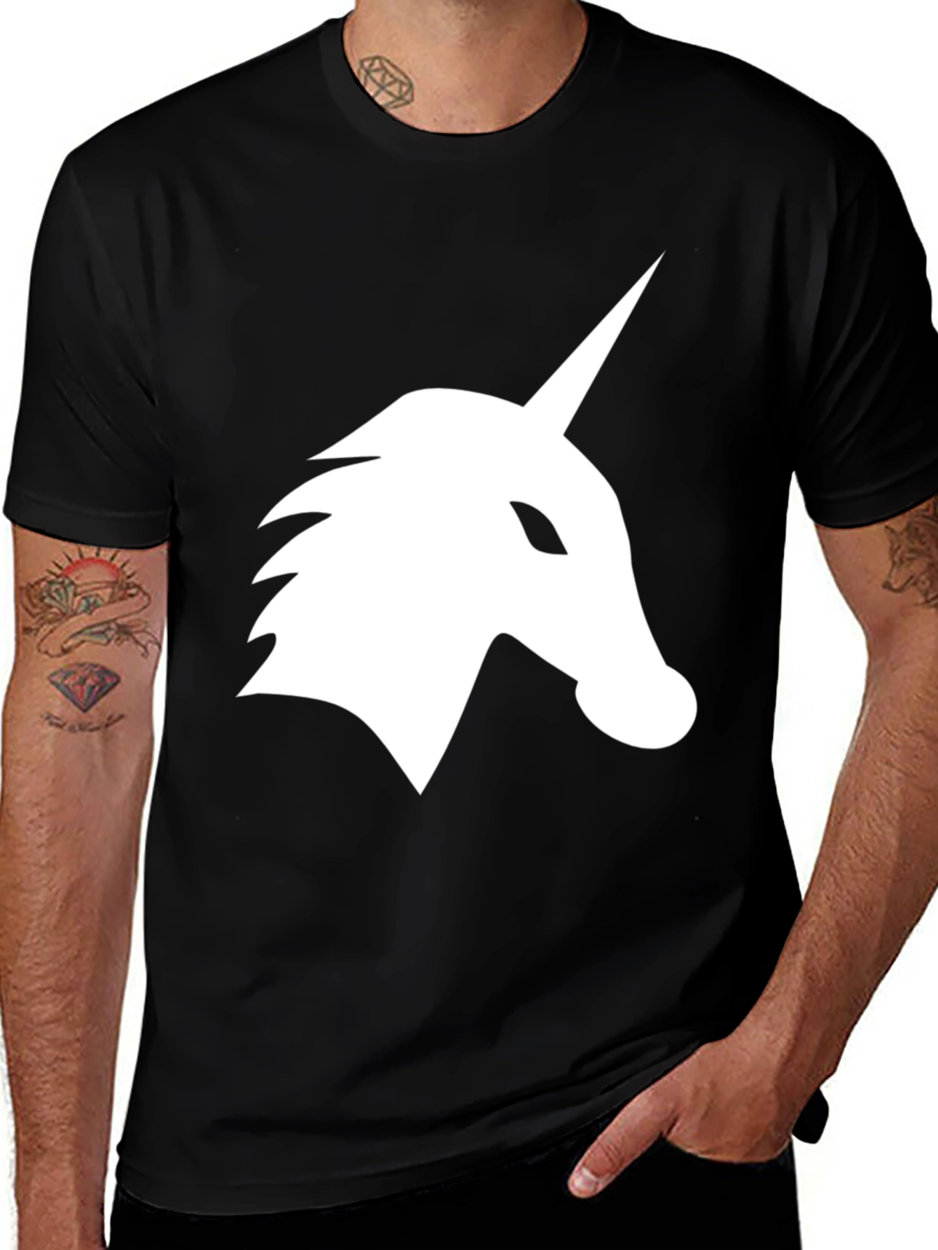 Variant 12 of Unicorn Graphic Black T-Shirt - Stylish Casual Wear