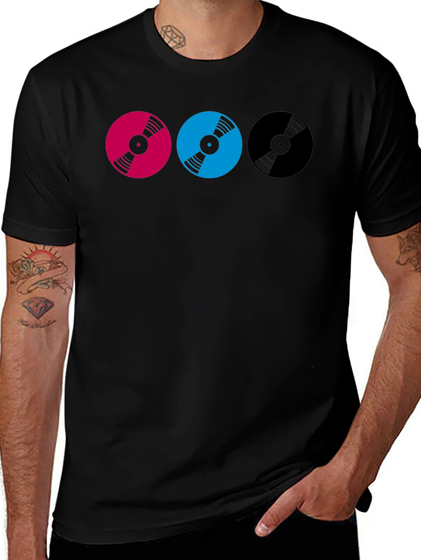 Variant 18 of Vinyl Record Graphic Tee - Stylish Black T-Shirt