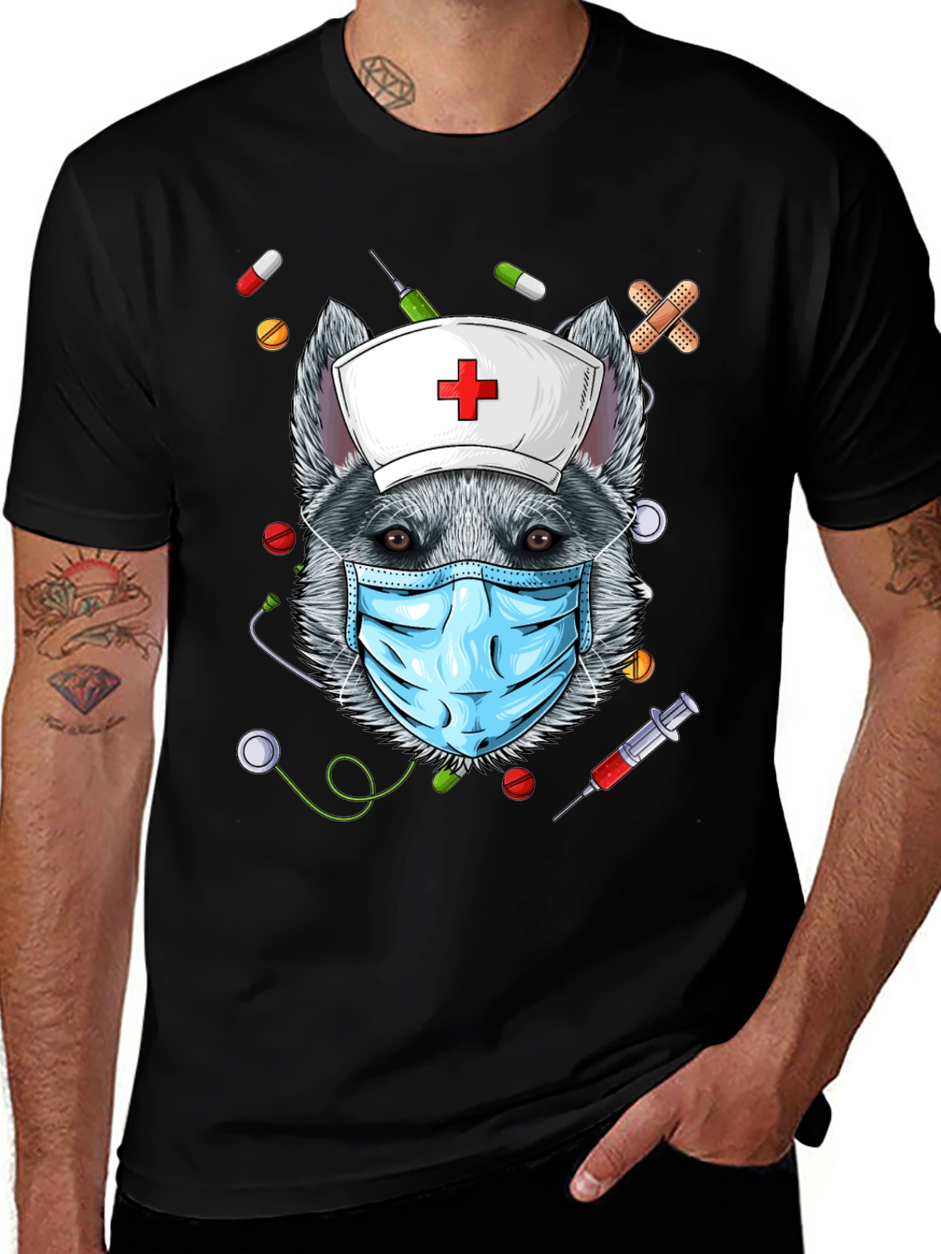 Variant 24 of Wolf Nurse T-Shirt - Medical Humor