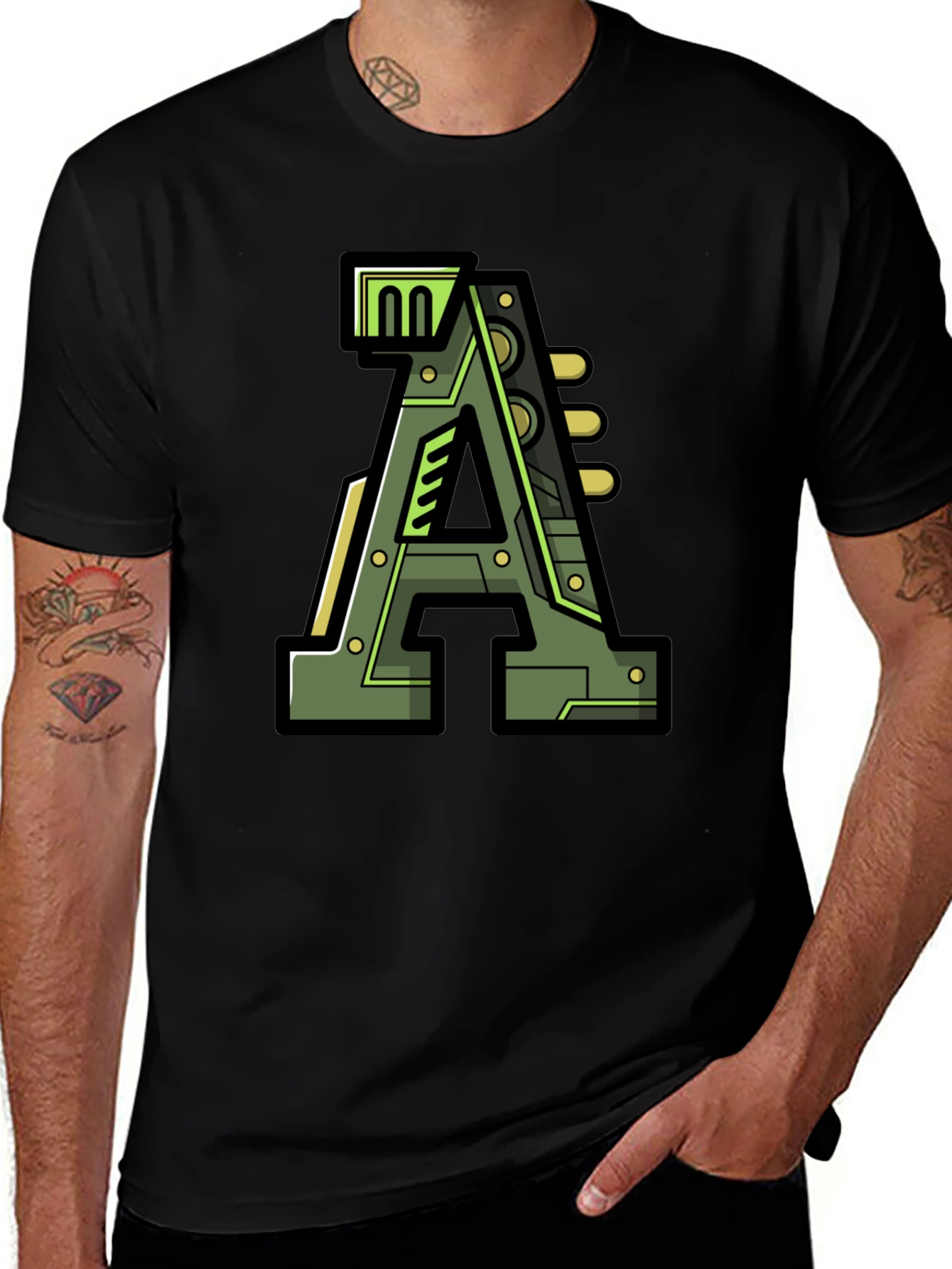 Variant 3 of Tech A Graphic Tee - Modern Letter T-Shirt