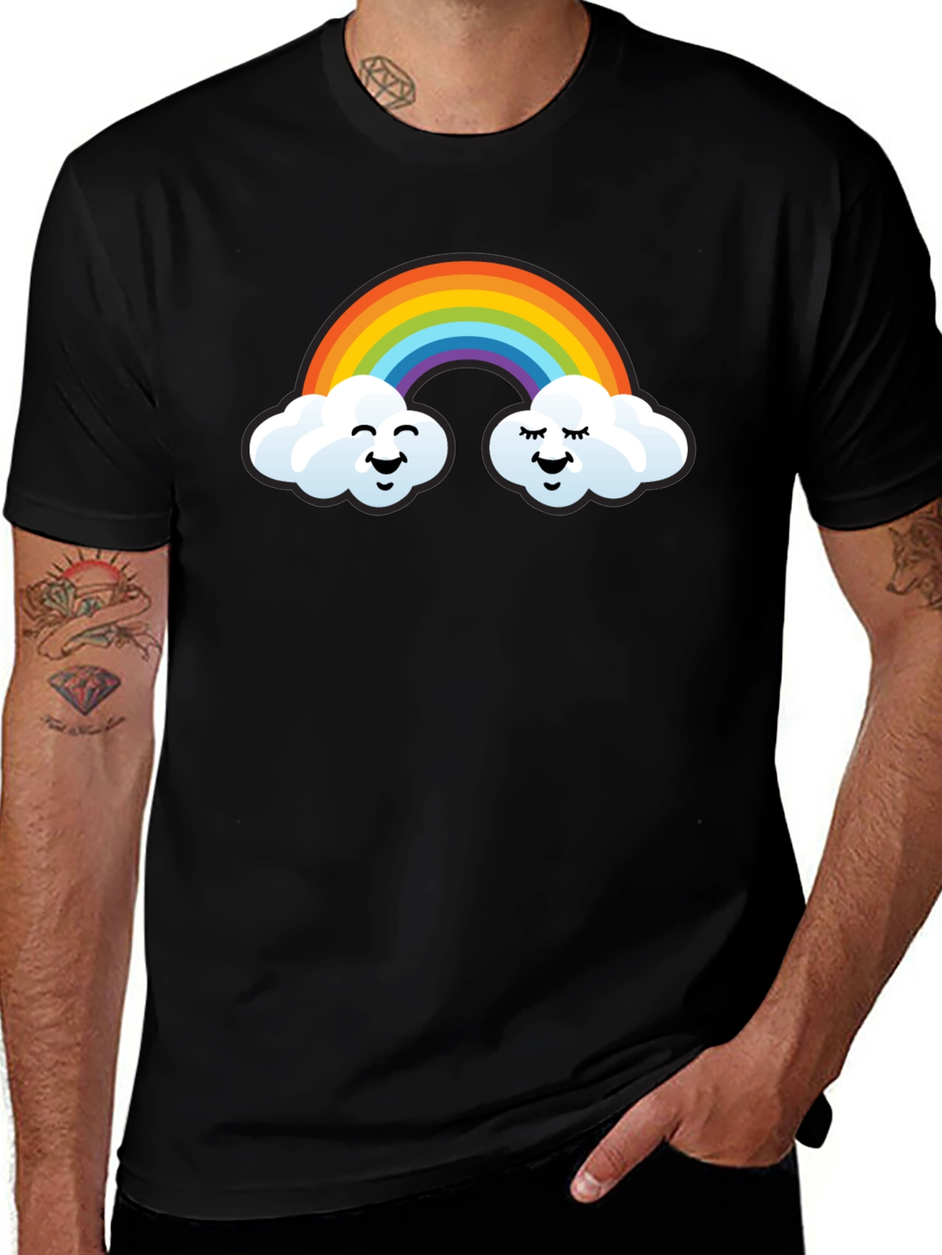 Variant 8 of Rainbow Cloud Graphic Tee - Fun & Whimsical!