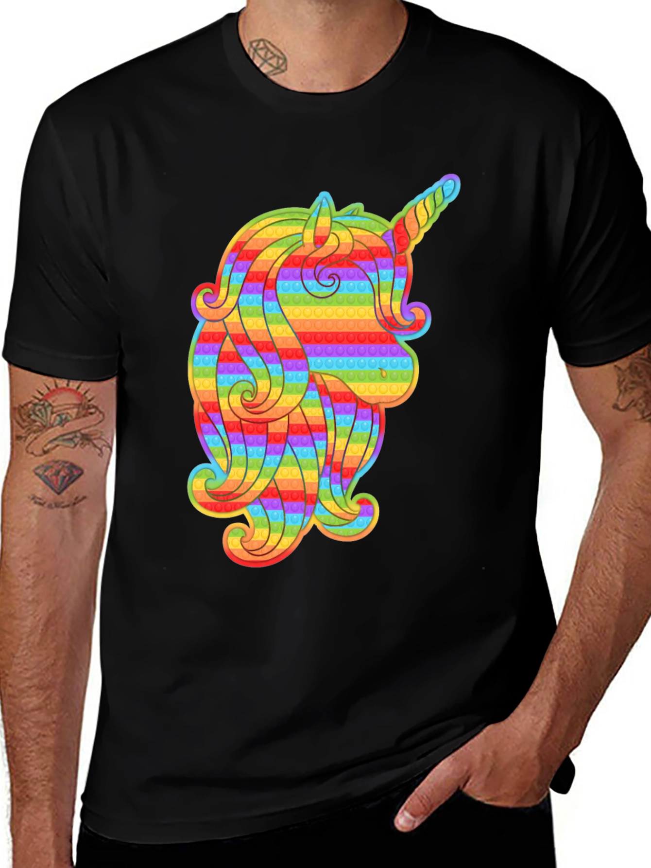 Variant 7 of Unicorn Pop It T-Shirt | Trendy Sensory Toy Design