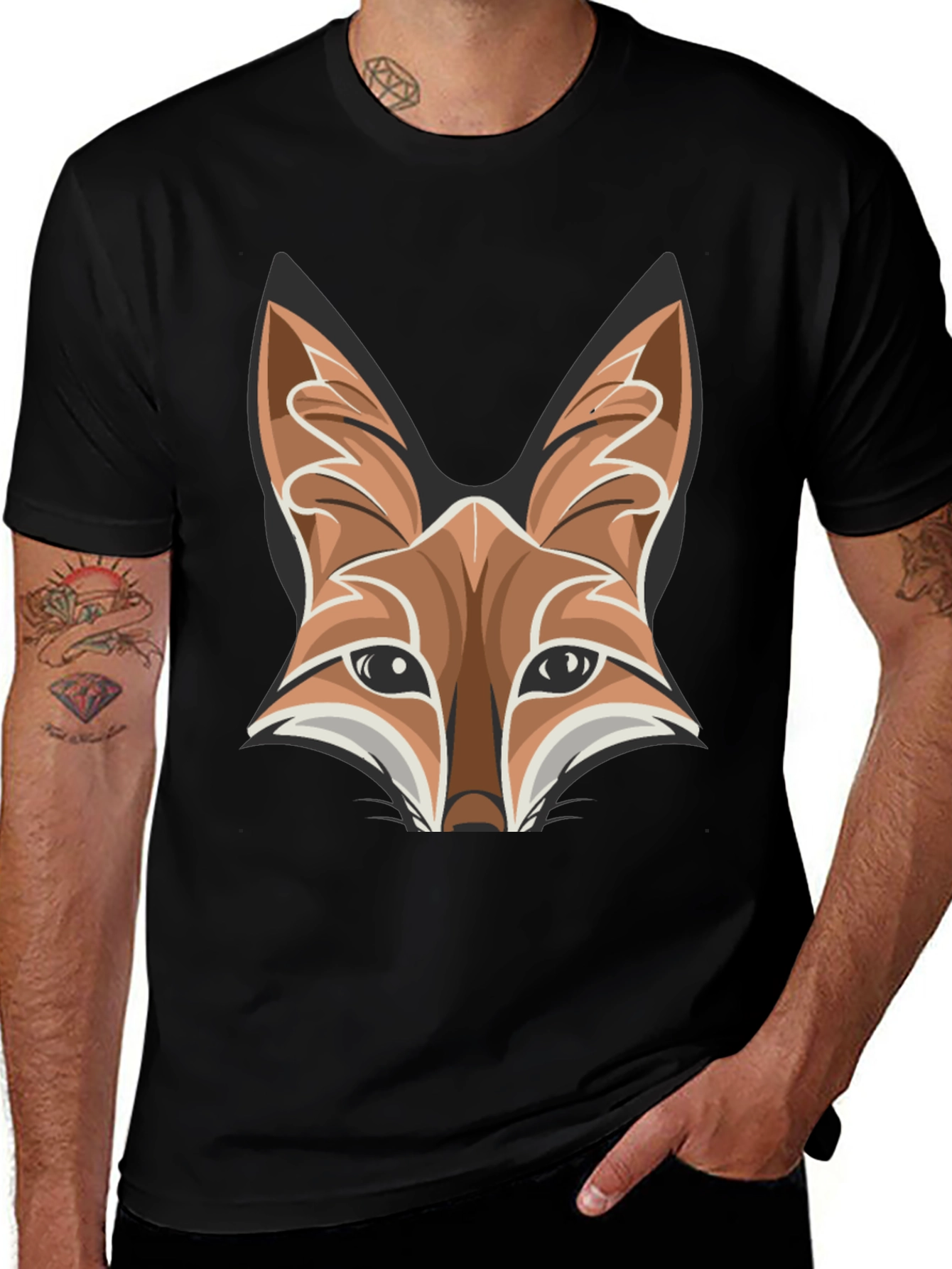 Variant 28 of Fox Head Graphic Tee - Men's Black T-Shirt