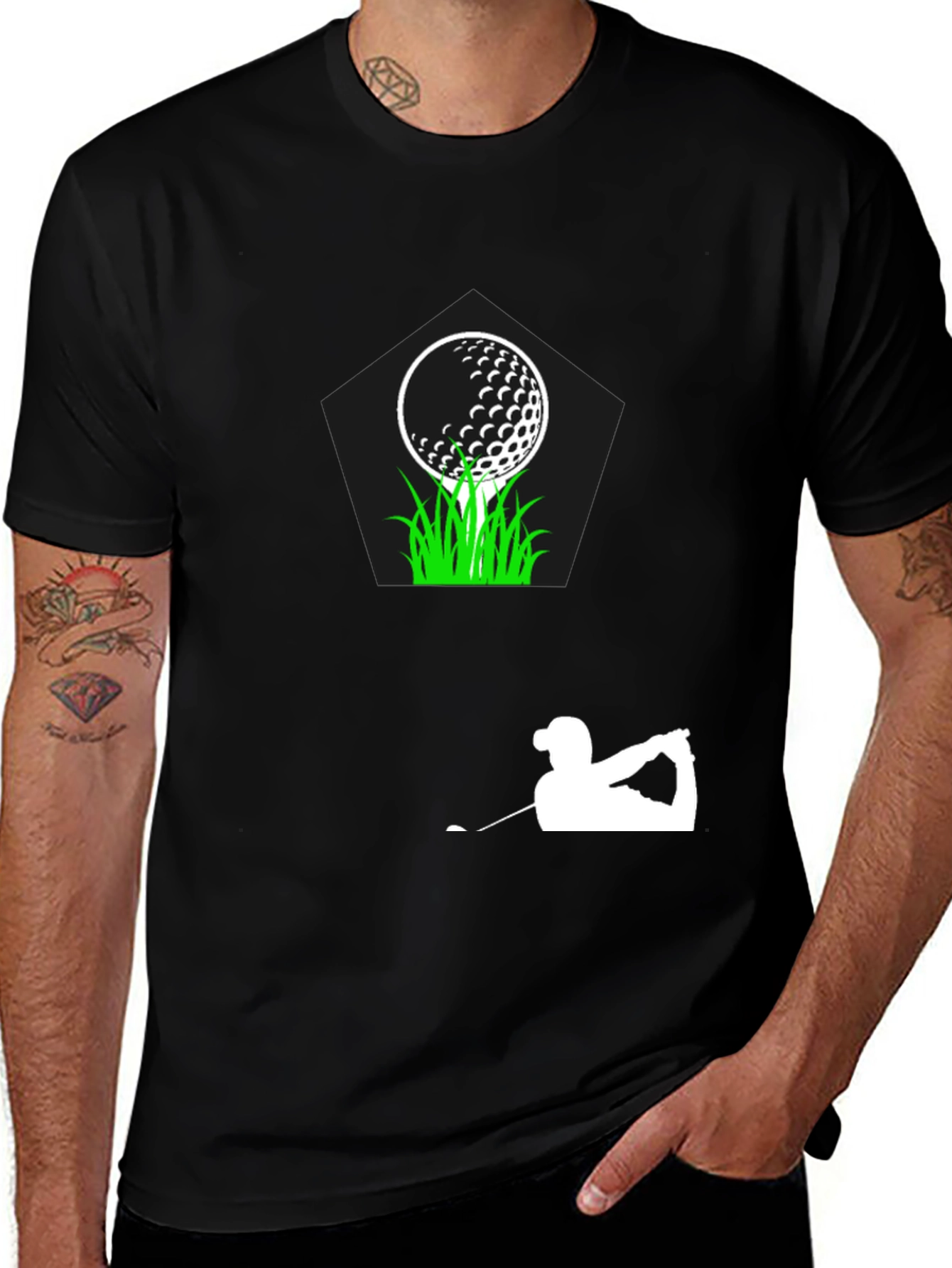 Variant 20 of Golf Tee Shirt, Golf Ball & Golfer Graphic Tee