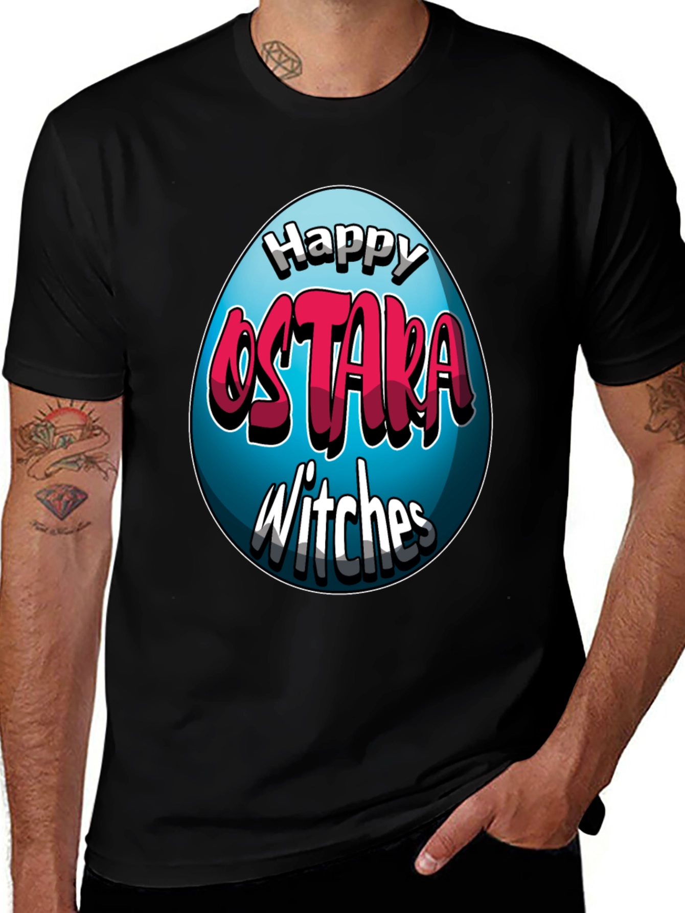 Happy Ostara Witches T-Shirt - Easter Egg Design