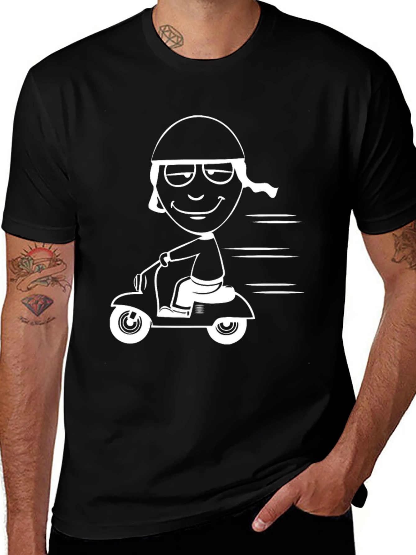 Variant 11 of Cartoon Scooter Rider Graphic T-Shirt