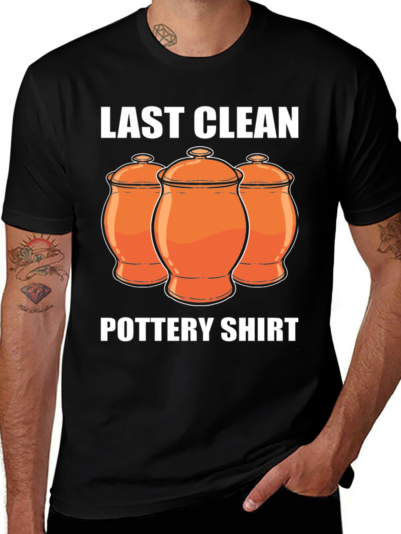 Variant 16 of Last Clean Pottery T-Shirt, Ceramic Design