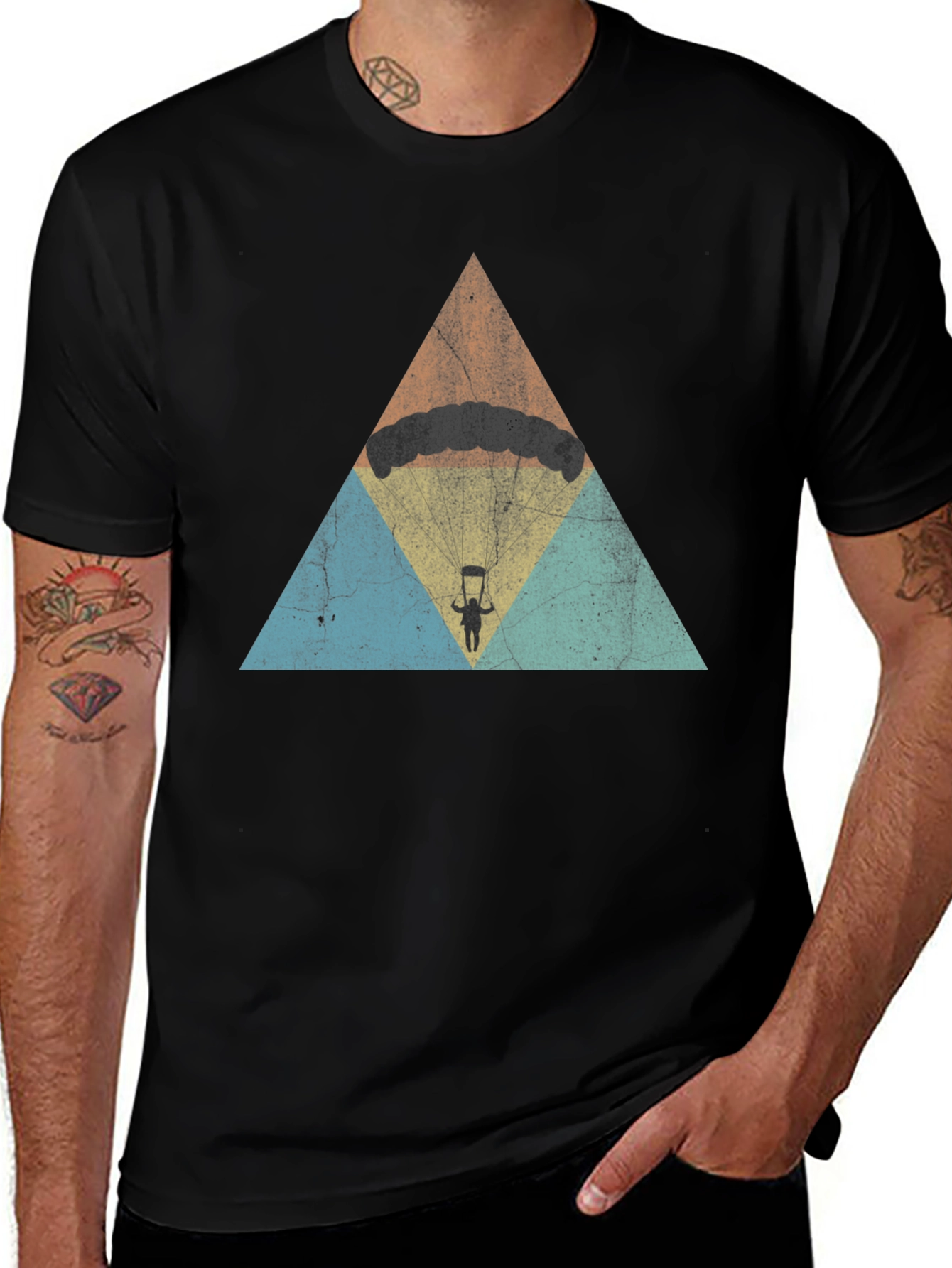 Variant 17 of Skydiving Triangle Graphic Tee - Adventure Ready!