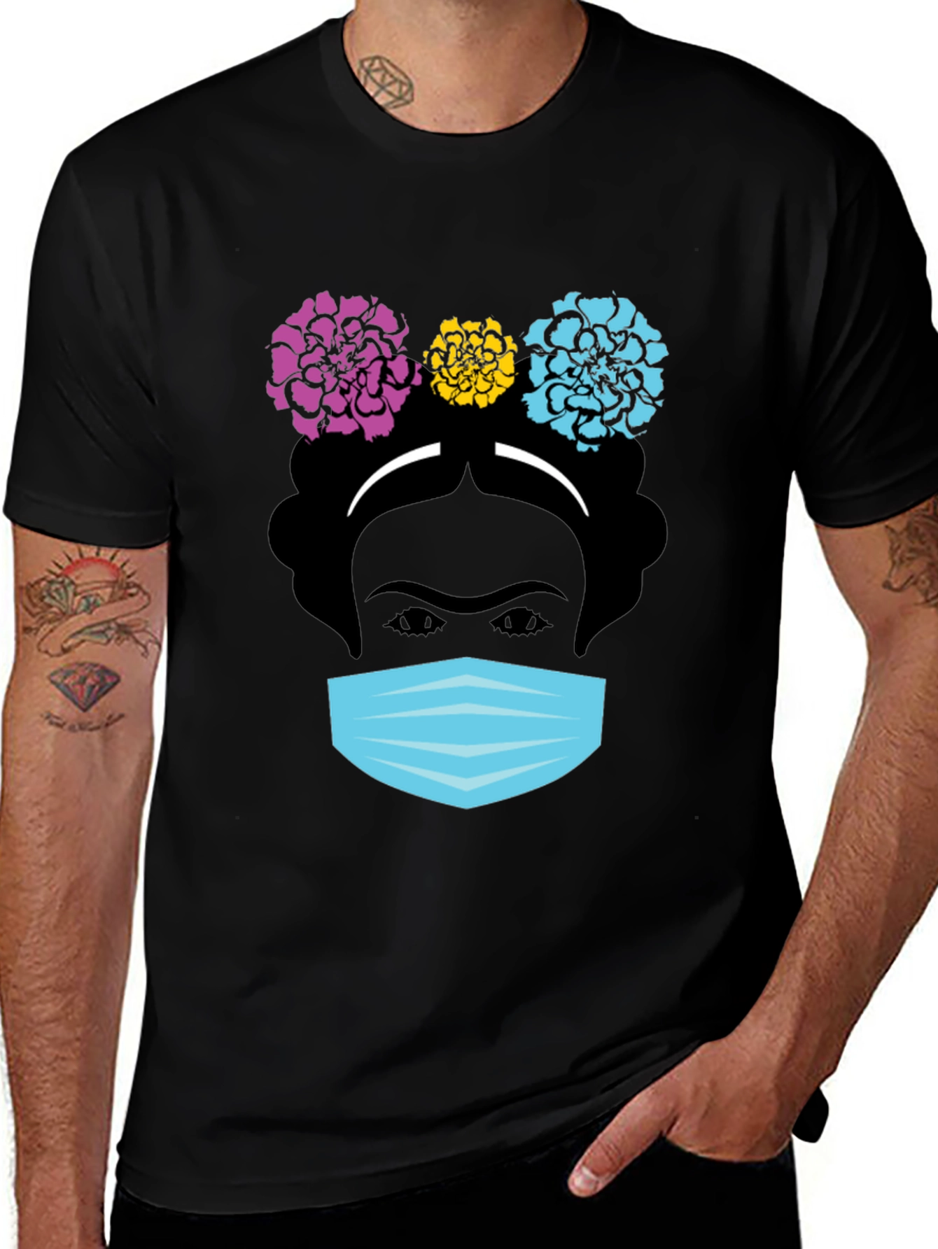 Variant 26 of Frida Kahlo Masked T-Shirt - Artistic Graphic Tee