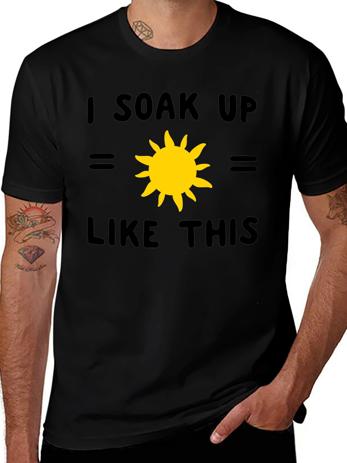 Variant 13 of Soak Up the Sun Graphic T-Shirt - Black Cotton Tee