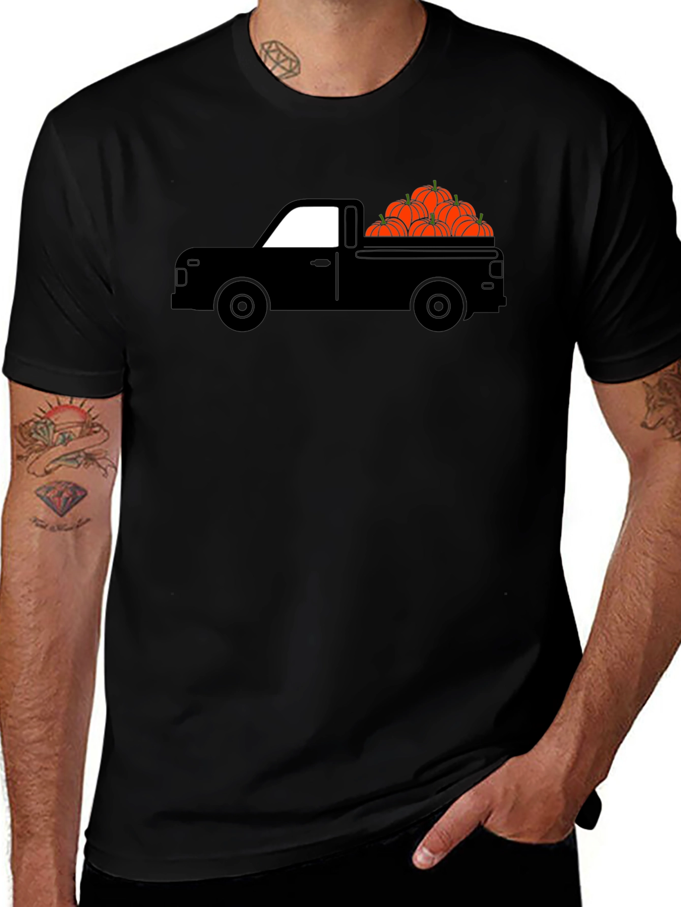 Variant 23 of Pumpkin Truck Graphic Tee - Fall Harvest