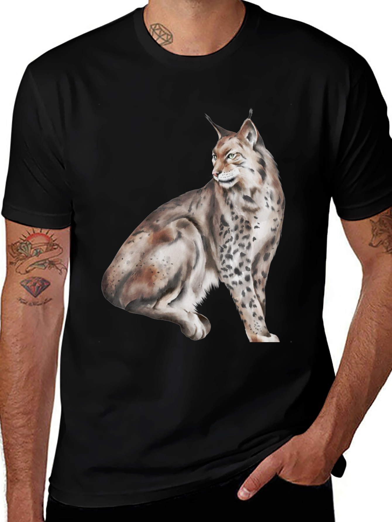 Variant 20 of Lynx Graphic T-Shirt - Wildlife Tee