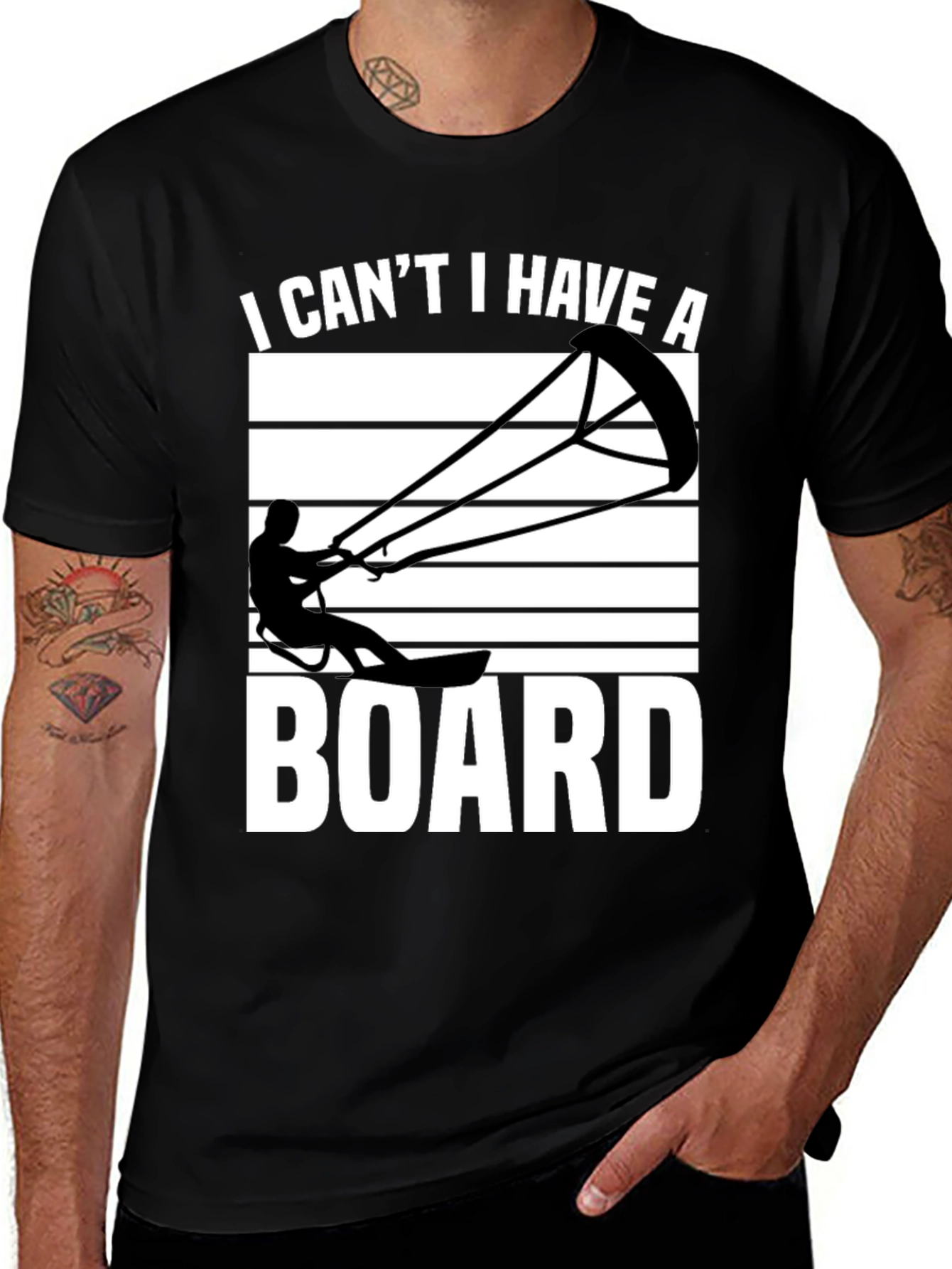 Variant 25 of Kitesurfing T-Shirt - I Can't I Have A Board
