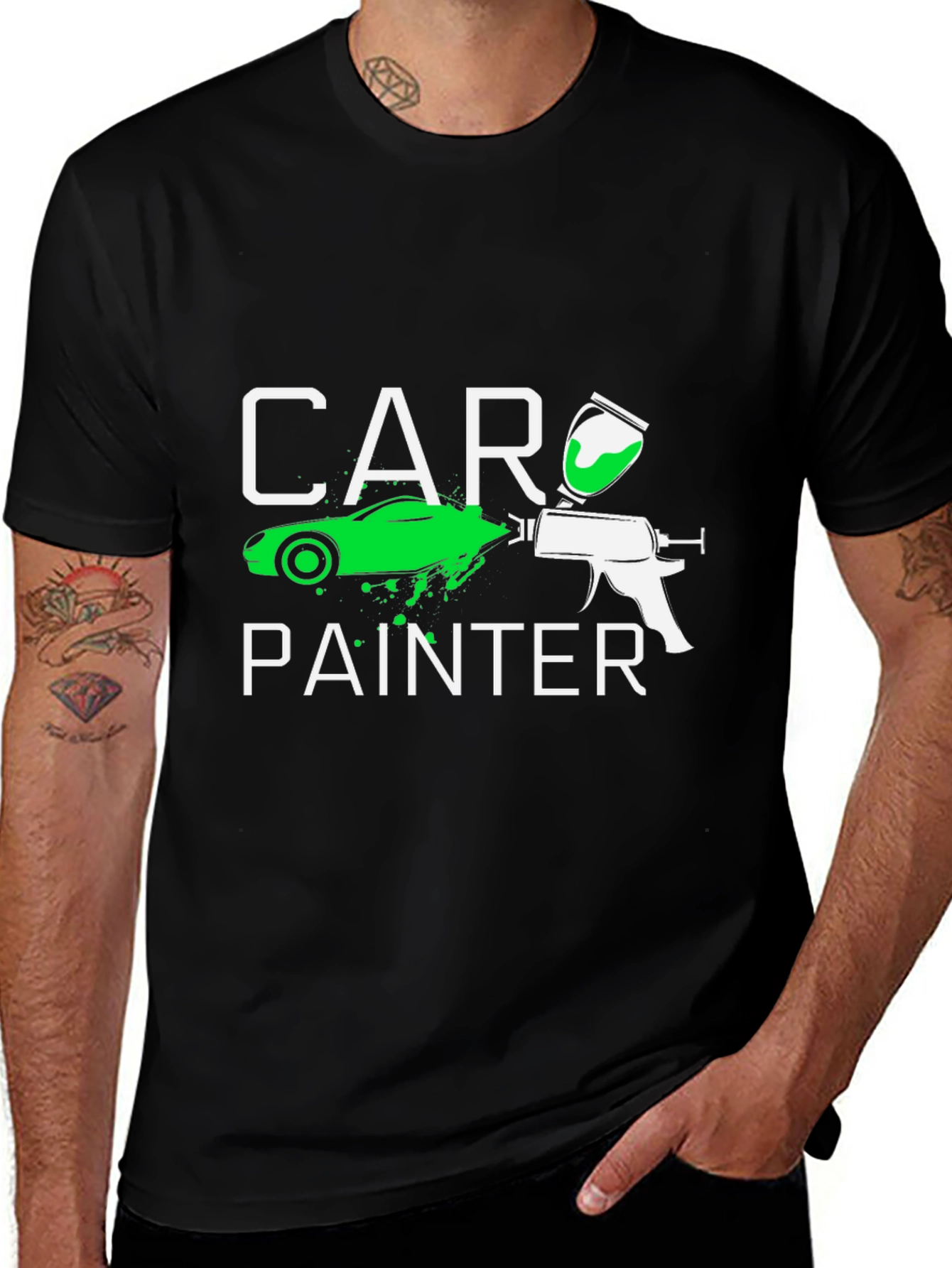 Car Painter Graphic Tee - Automotive Art Shirt