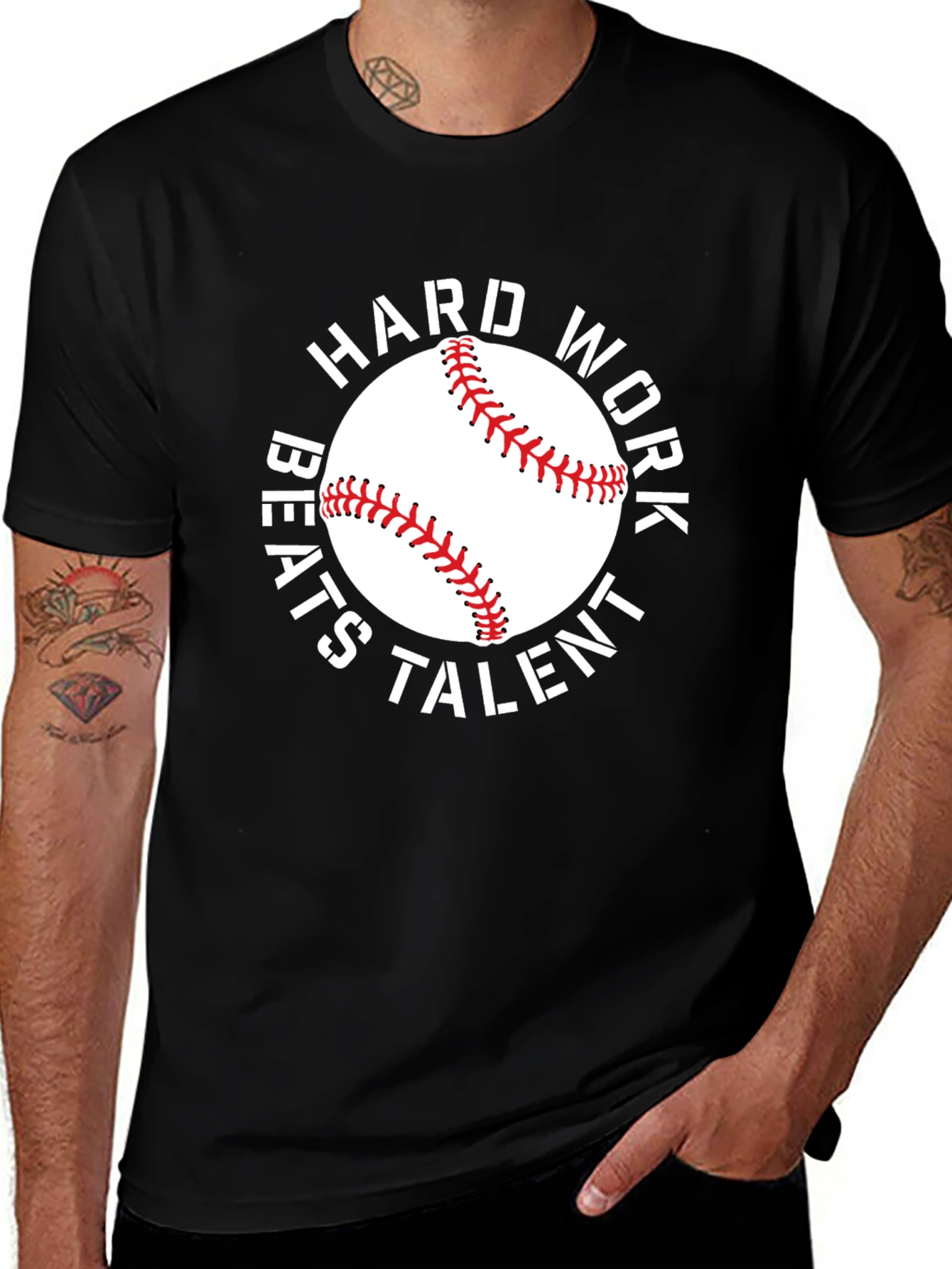 Variant 16 of Hard Work Beats Talent Baseball T-Shirt