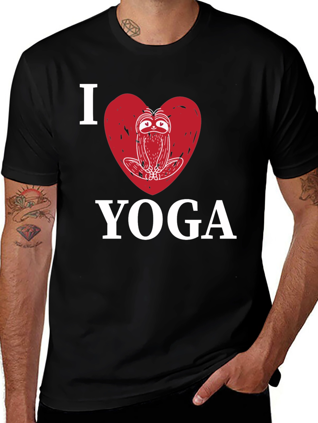 Variant 14 of I Heart Yoga Sloth Graphic T-Shirt