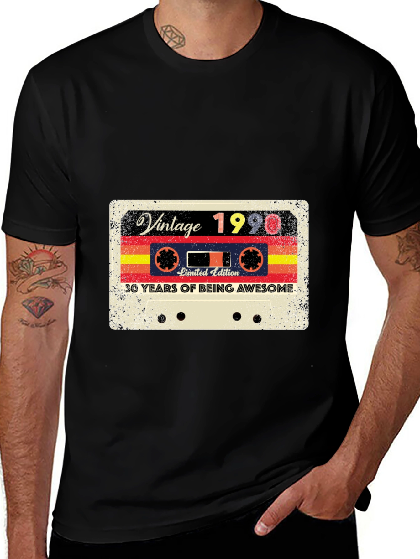Variant 7 of Vintage 1990 Cassette Tape T-Shirt