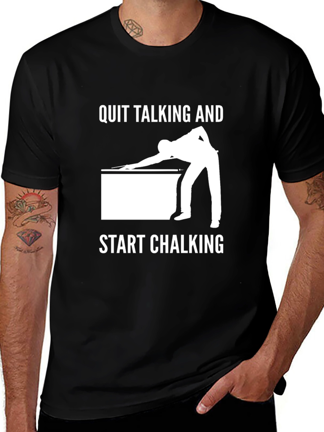 Variant 13 of Quit Talking Start Chalking Billiards Graphic Tee