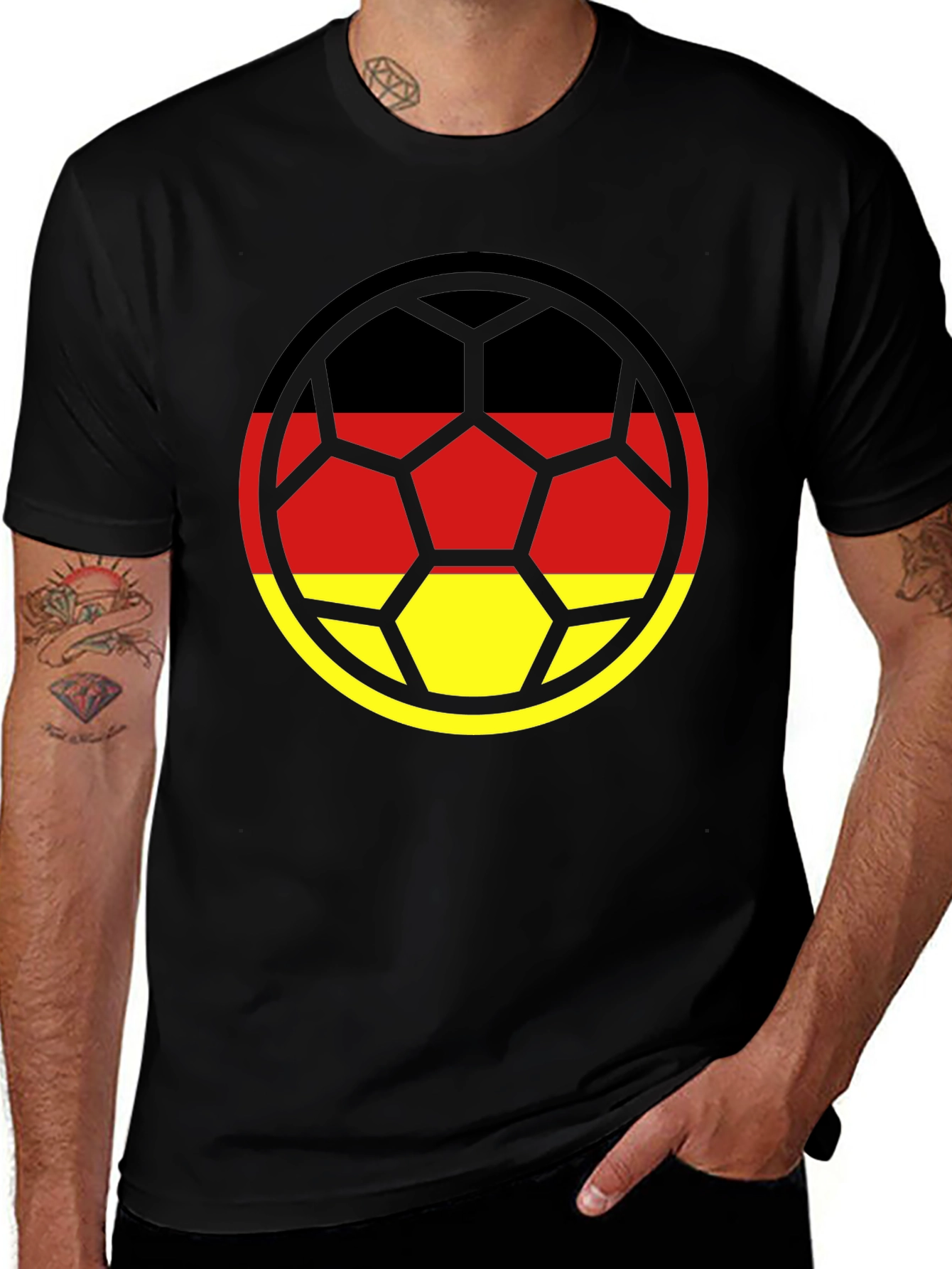 Germany Flag Football T-Shirt - Black