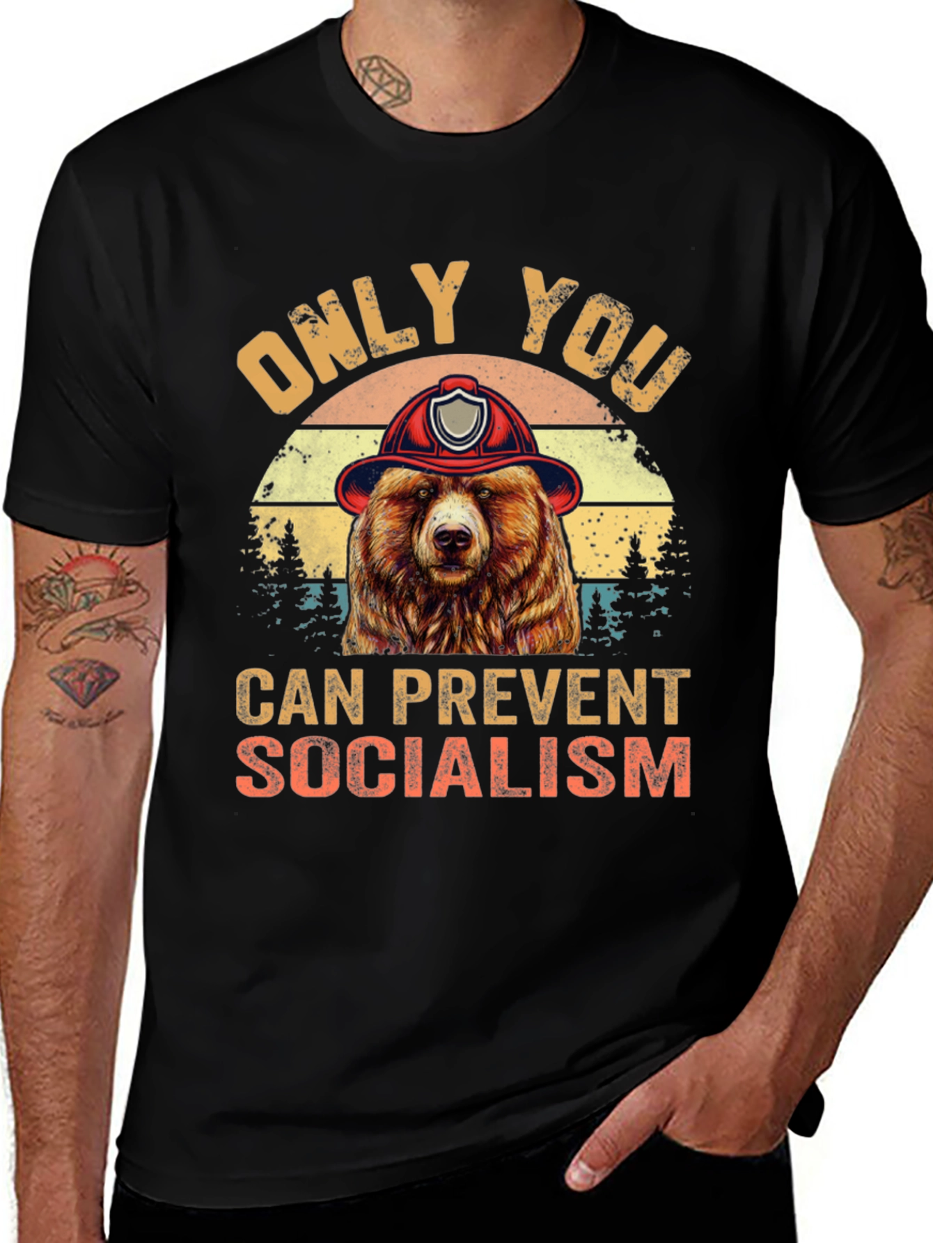 Variant 9 of Only You Can Prevent Socialism Bear T-Shirt
