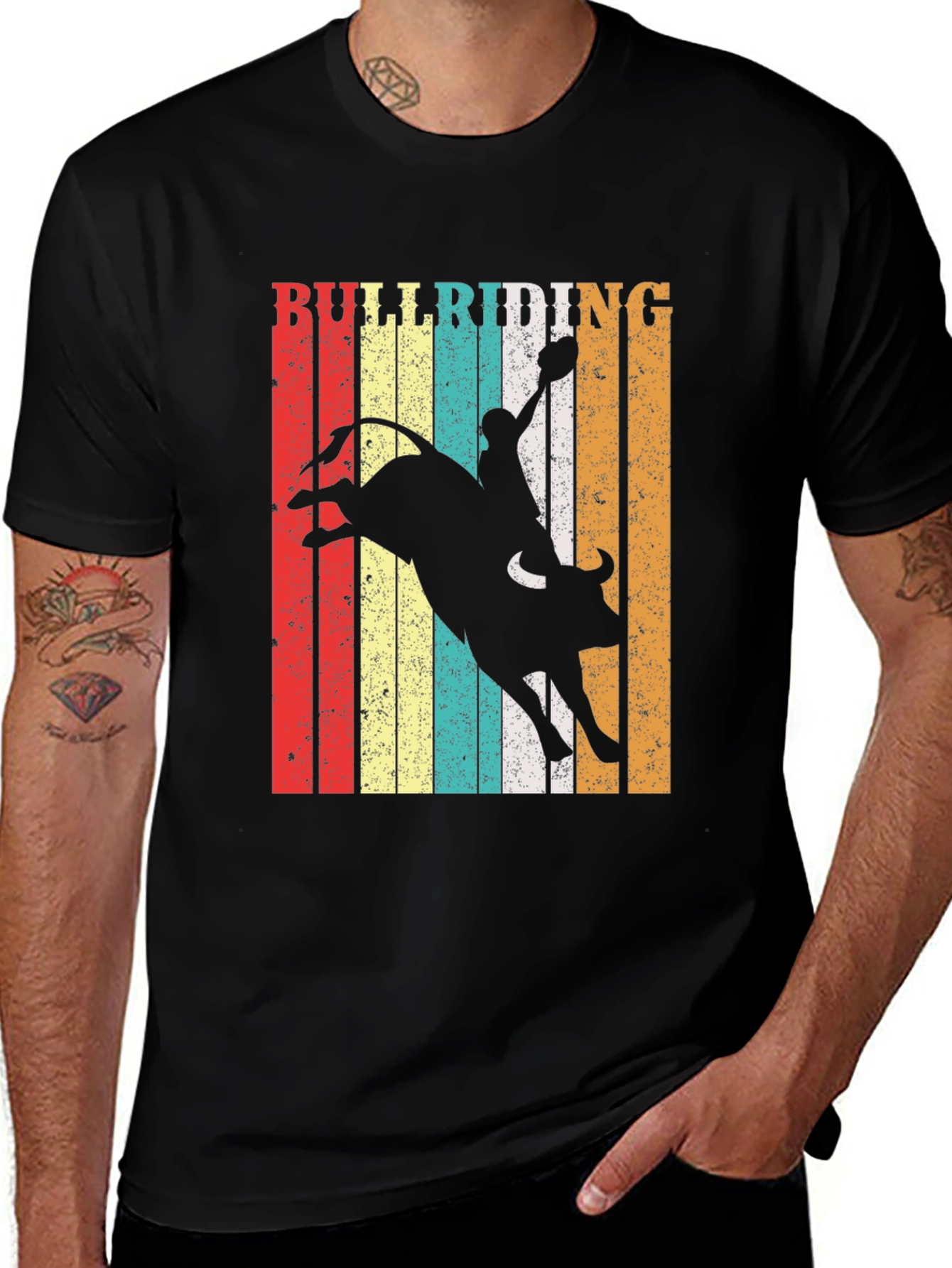 Variant 22 of Bull Riding Graphic Tee - Vintage Rodeo Style