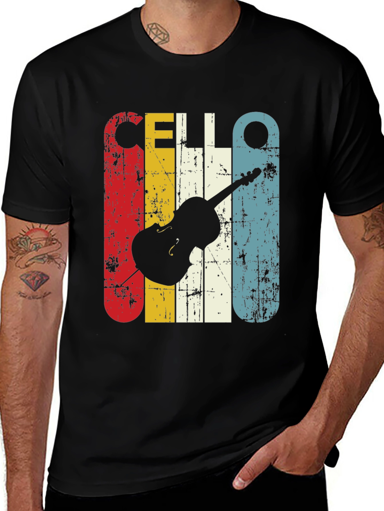 Variant 9 of Vintage Cello Musician T-Shirt - Retro Style