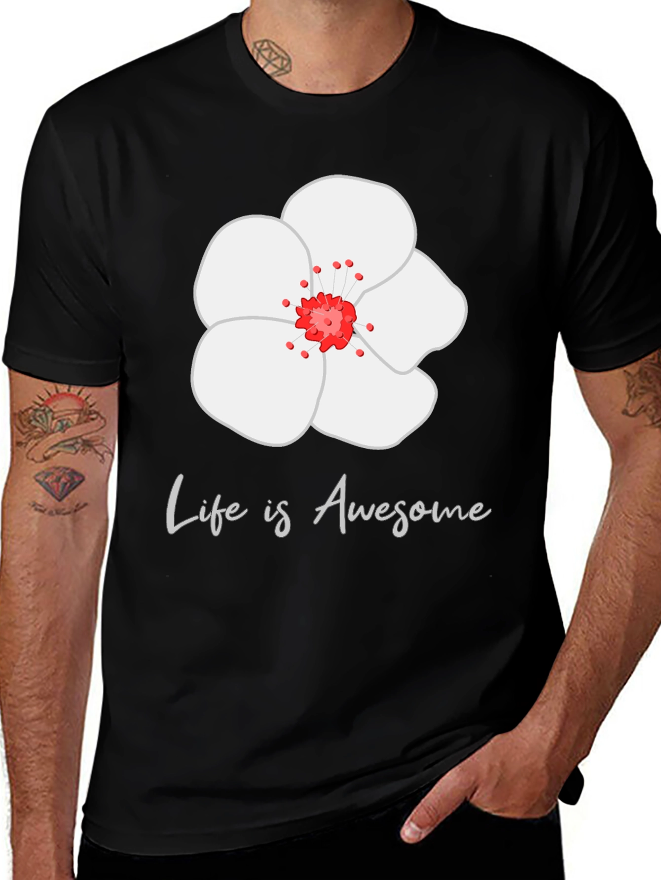 Variant 27 of Life is Awesome Floral Tee